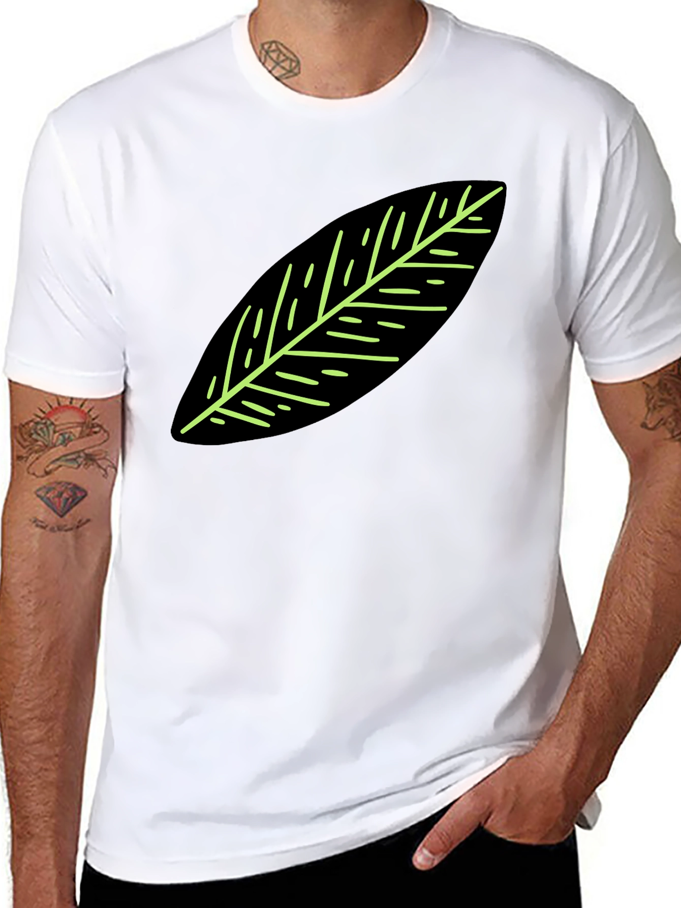 Leaf Graphic Black T-Shirt