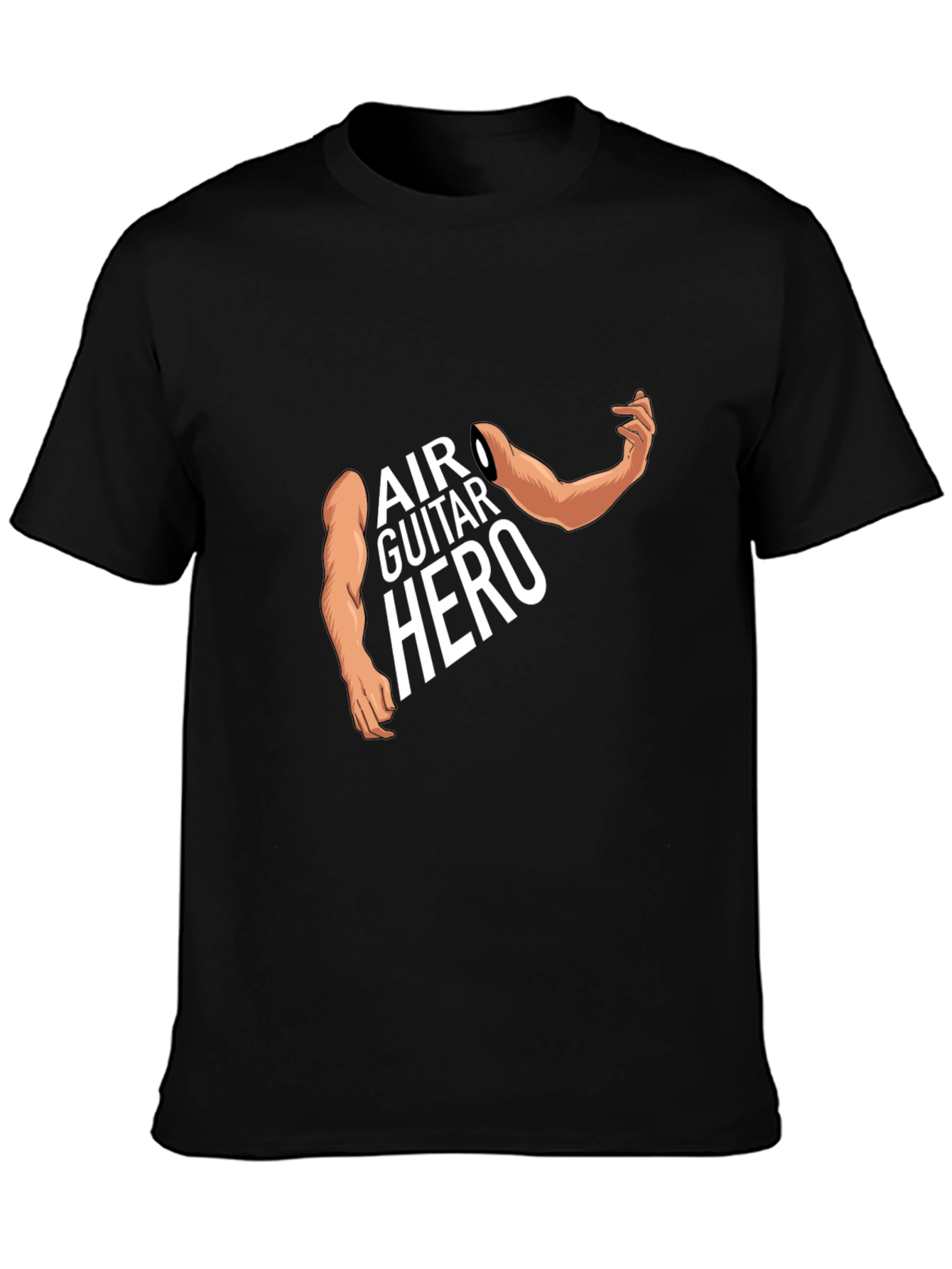 Air Guitar Hero Graphic Tee - Black Cotton T-Shirt
