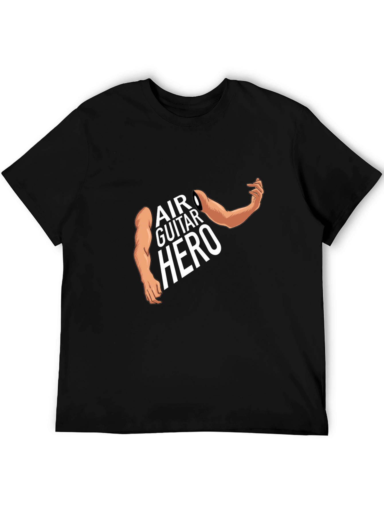 Air Guitar Hero Graphic Tee - Black Cotton T-Shirt