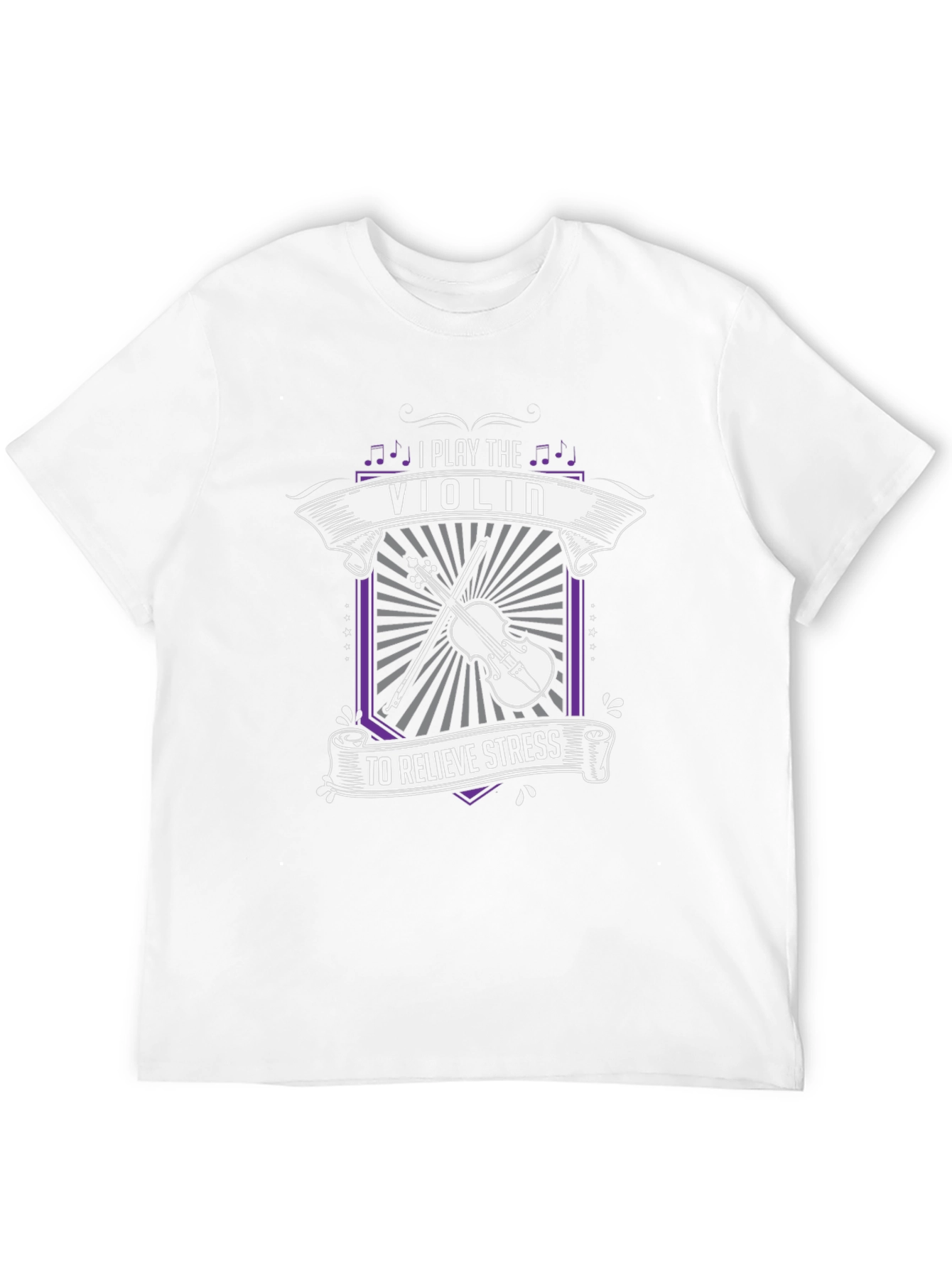 I Play the Violin to Relieve Stress Black T-Shirt