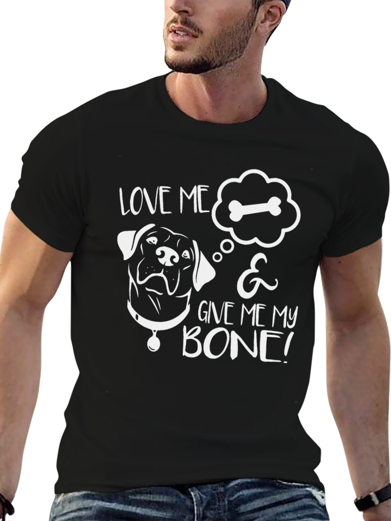 Love Me & Give Me My Bone! Black T-Shirt