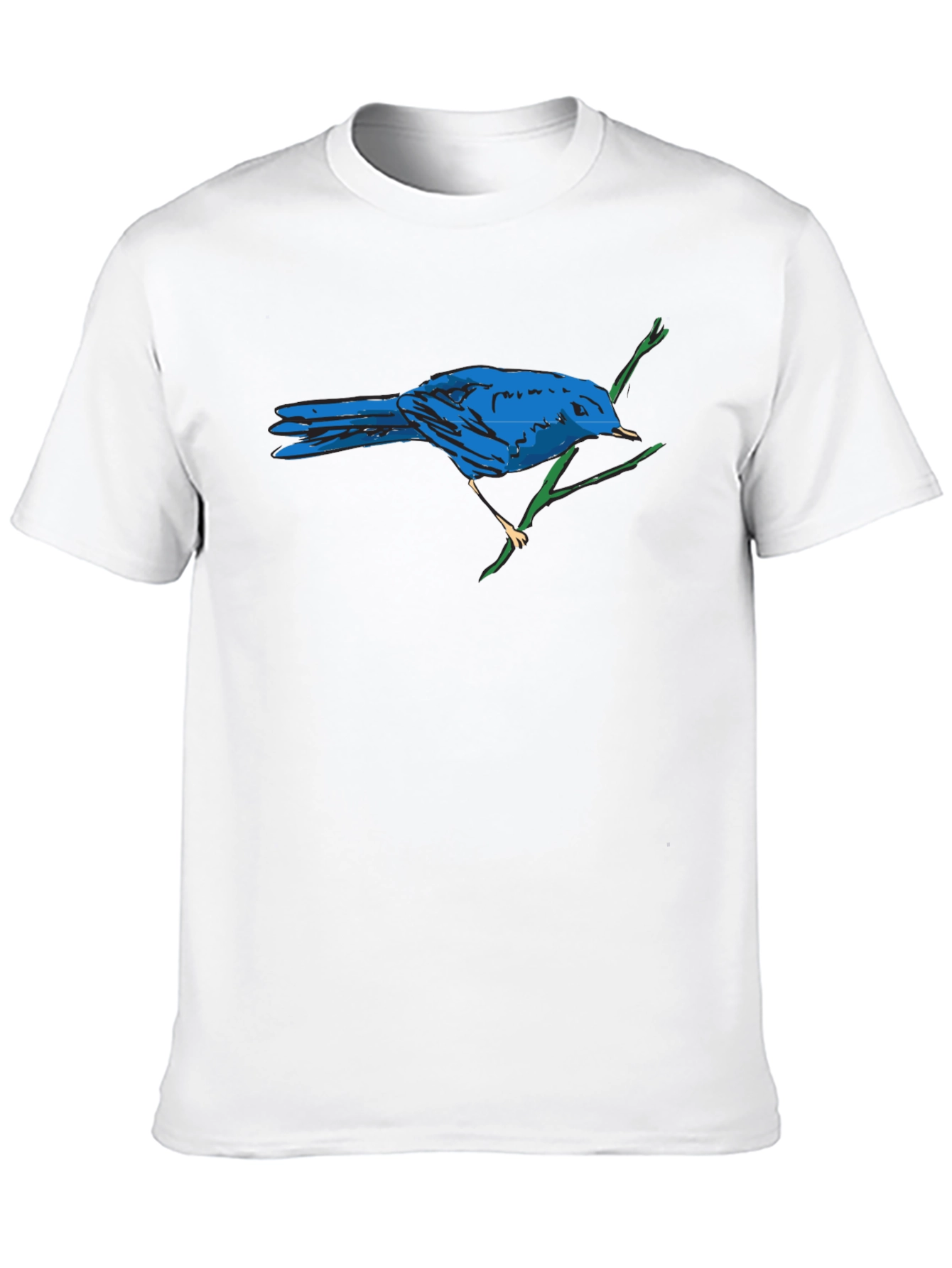 Blue Bird Graphic Print T-Shirt
