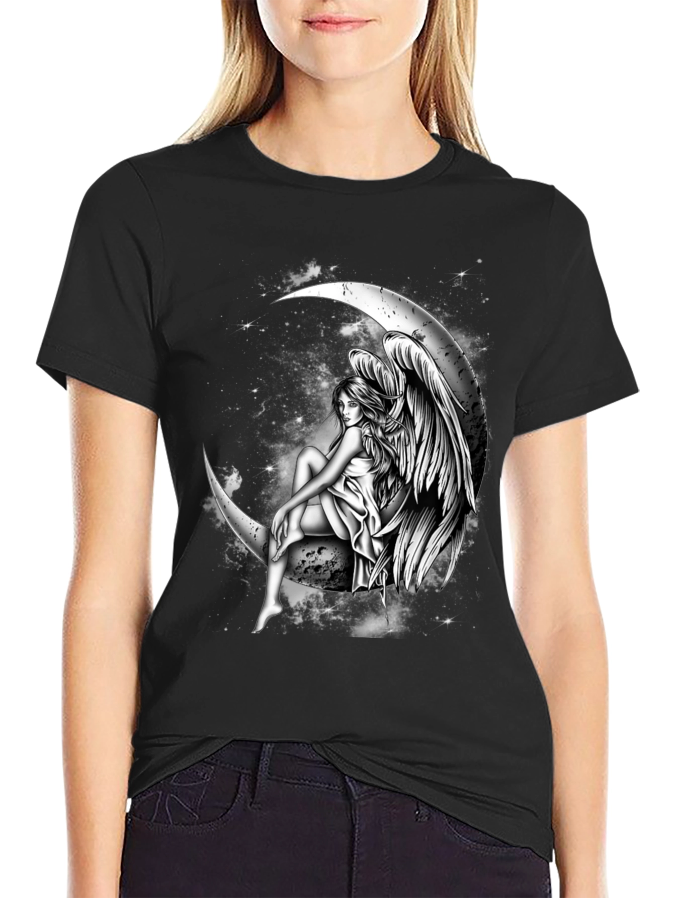Moon Angel Graphic Tee - Dark T-Shirt