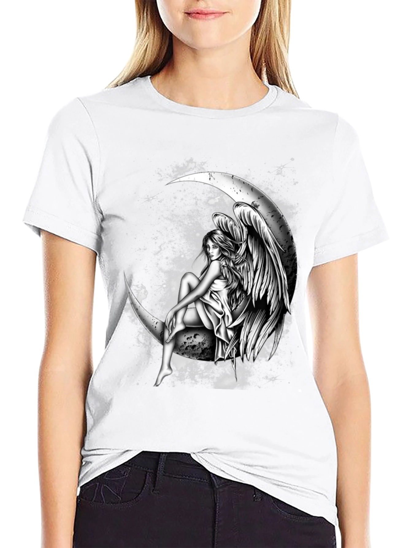Moon Angel Graphic Tee - Dark T-Shirt