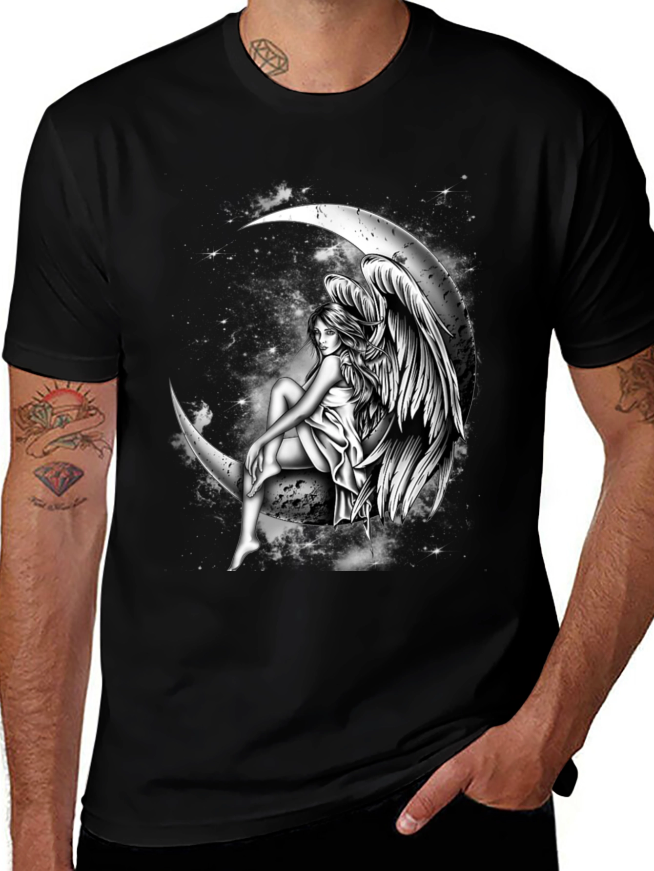 Moon Angel Graphic Tee - Dark T-Shirt