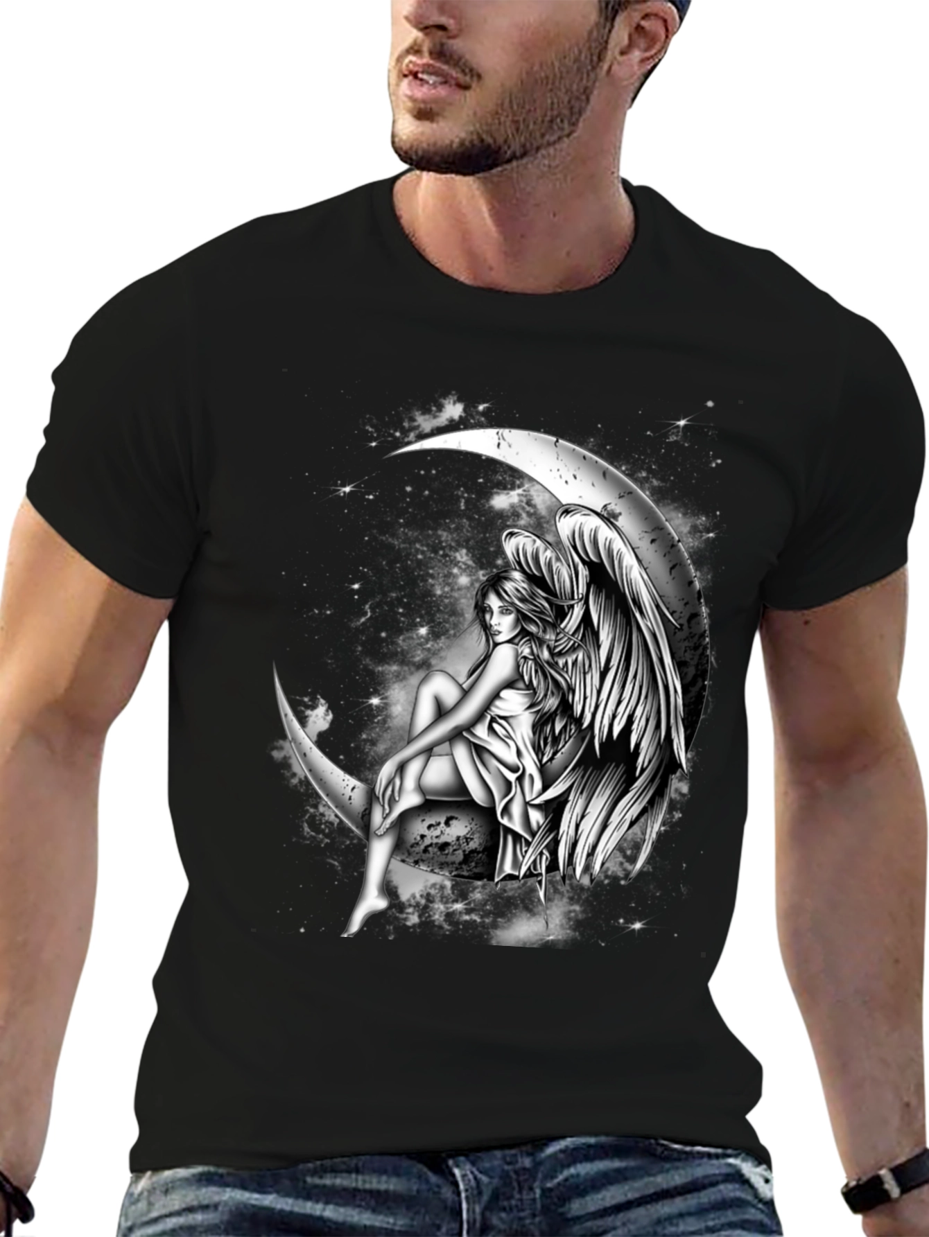 Moon Angel Graphic Tee - Dark T-Shirt