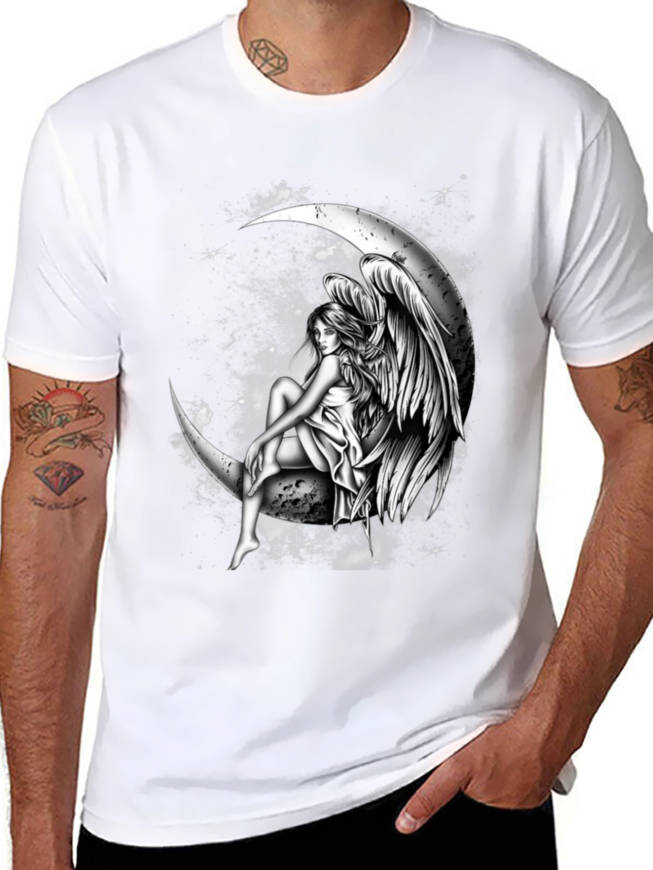 Moon Angel Graphic Tee - Dark T-Shirt