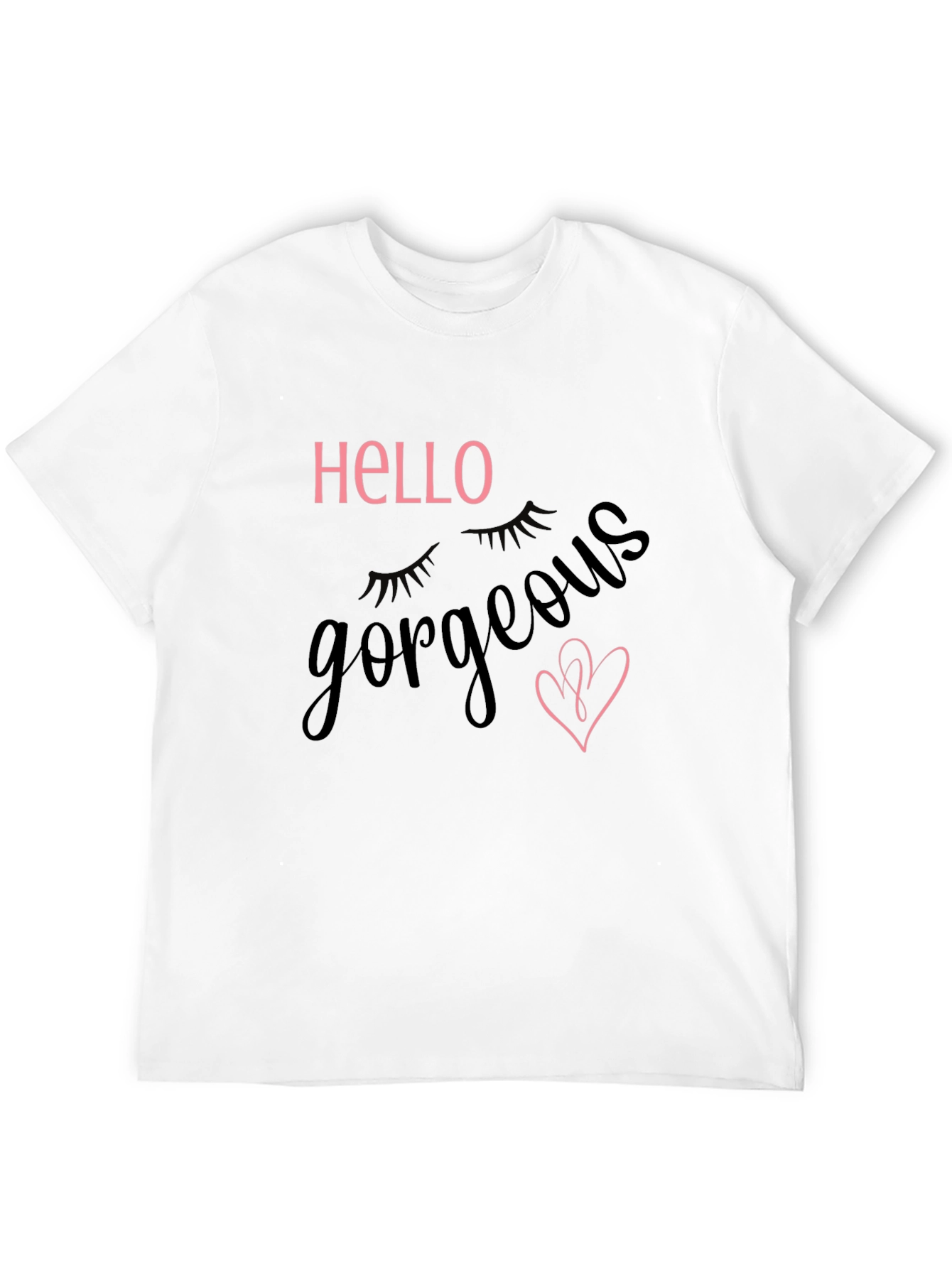 Hello Gorgeous Graphic Tee - Stylish Black T-Shirt