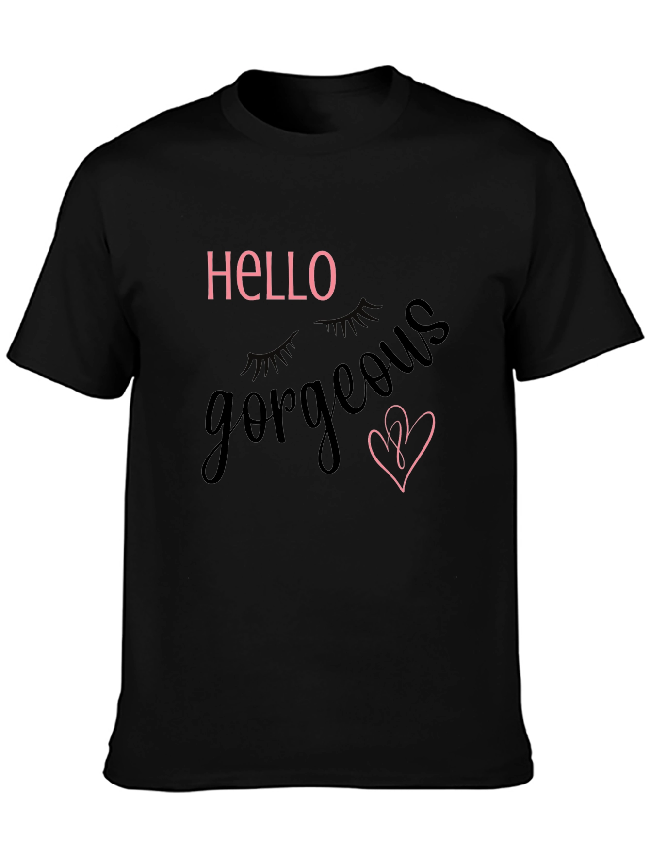 Hello Gorgeous Graphic Tee - Stylish Black T-Shirt