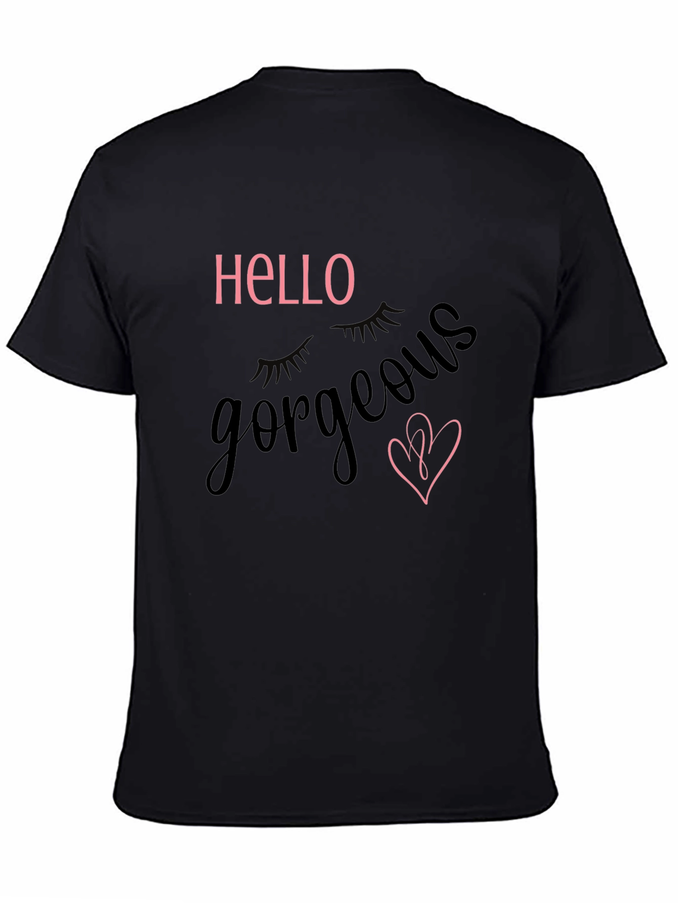 Hello Gorgeous Graphic Tee - Stylish Black T-Shirt