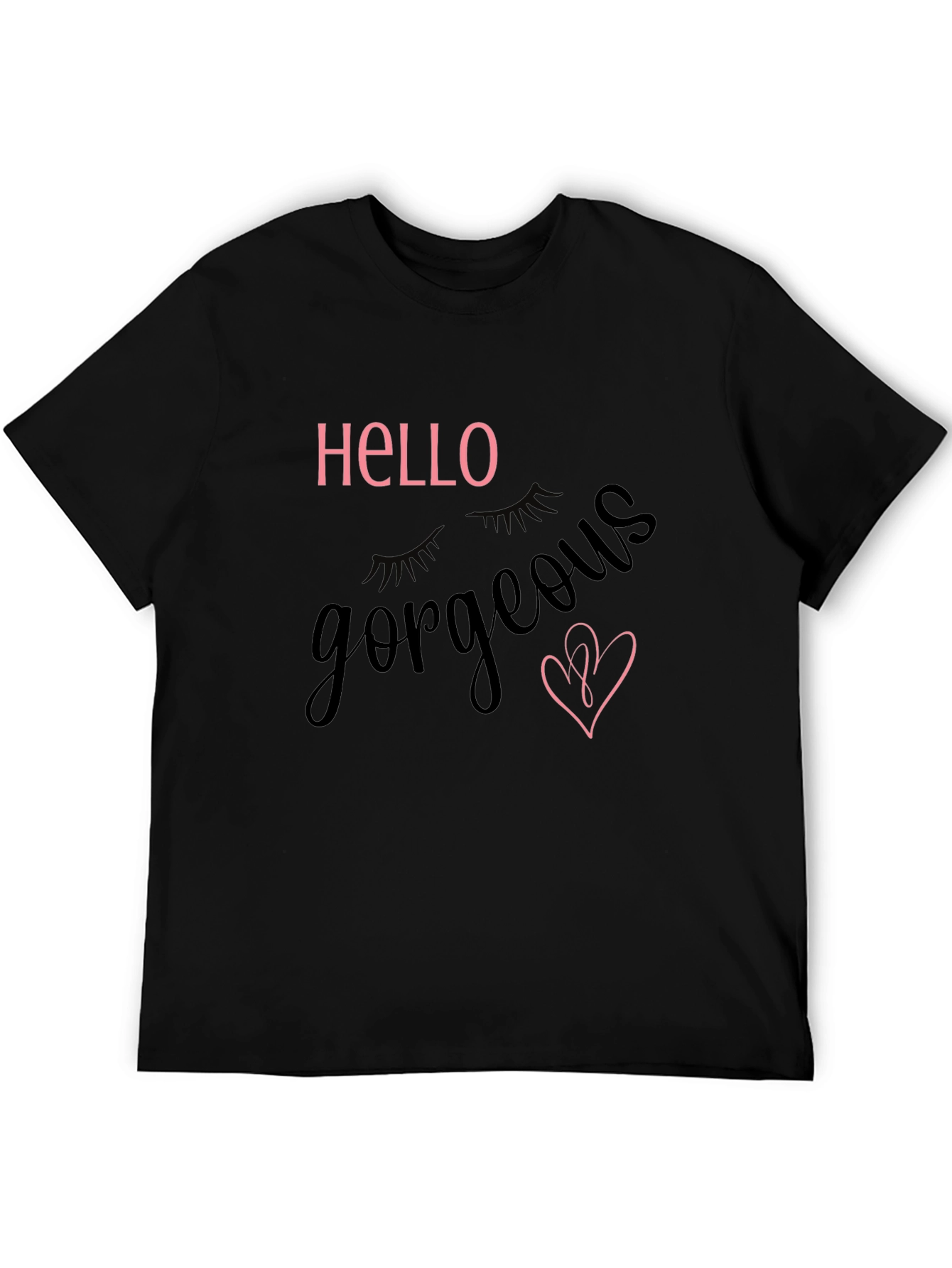 Hello Gorgeous Graphic Tee - Stylish Black T-Shirt