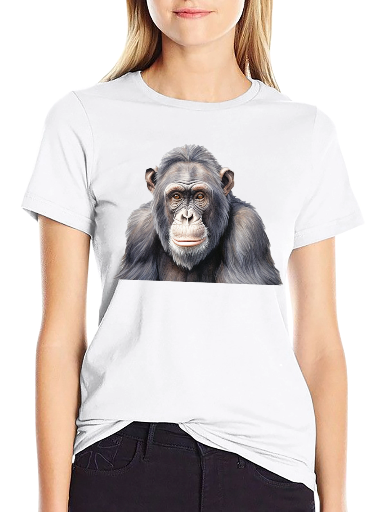 Chimpanzee Graphic Black T-Shirt