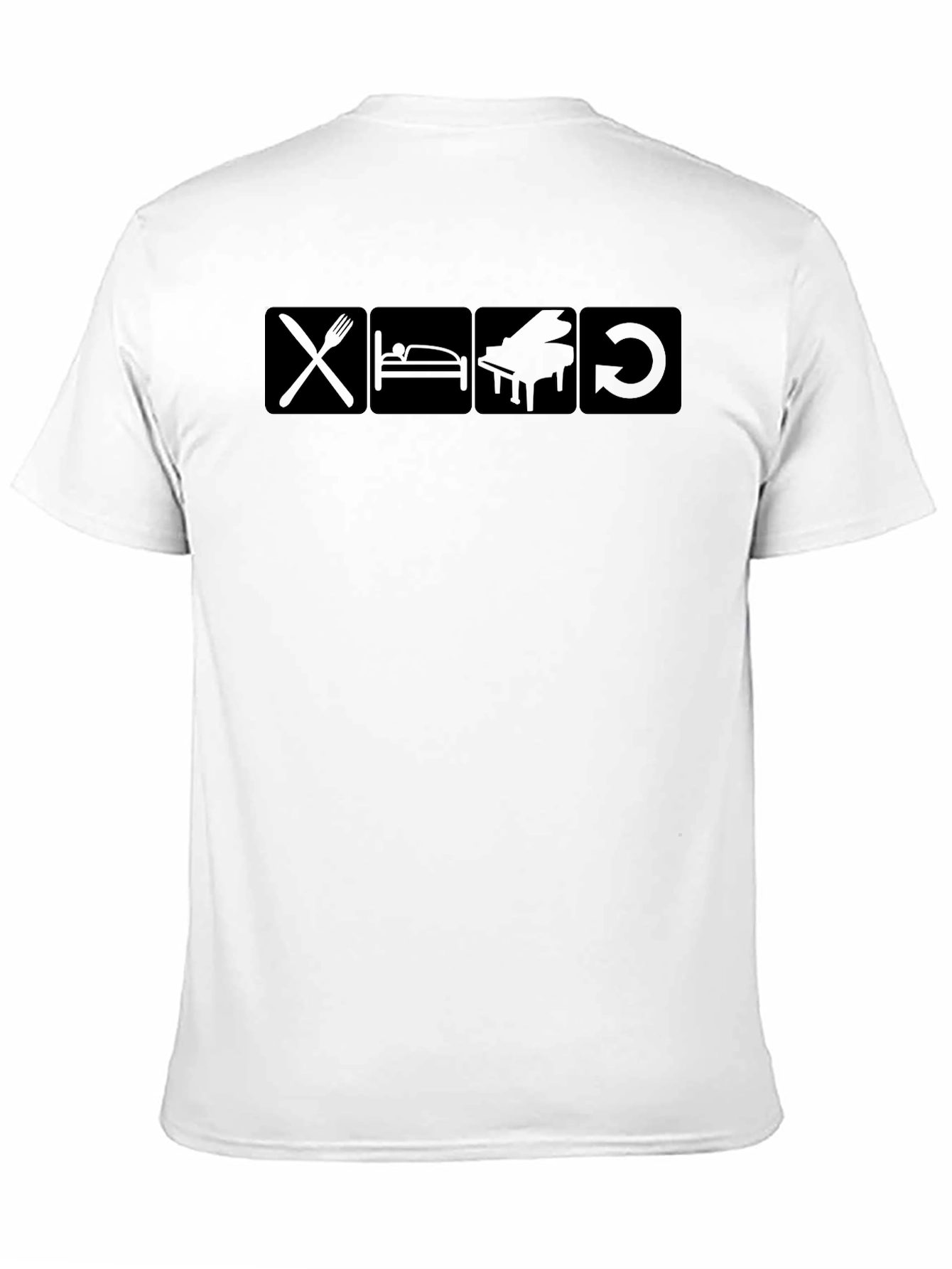 Eat Sleep Piano Repeat T-Shirt - Black