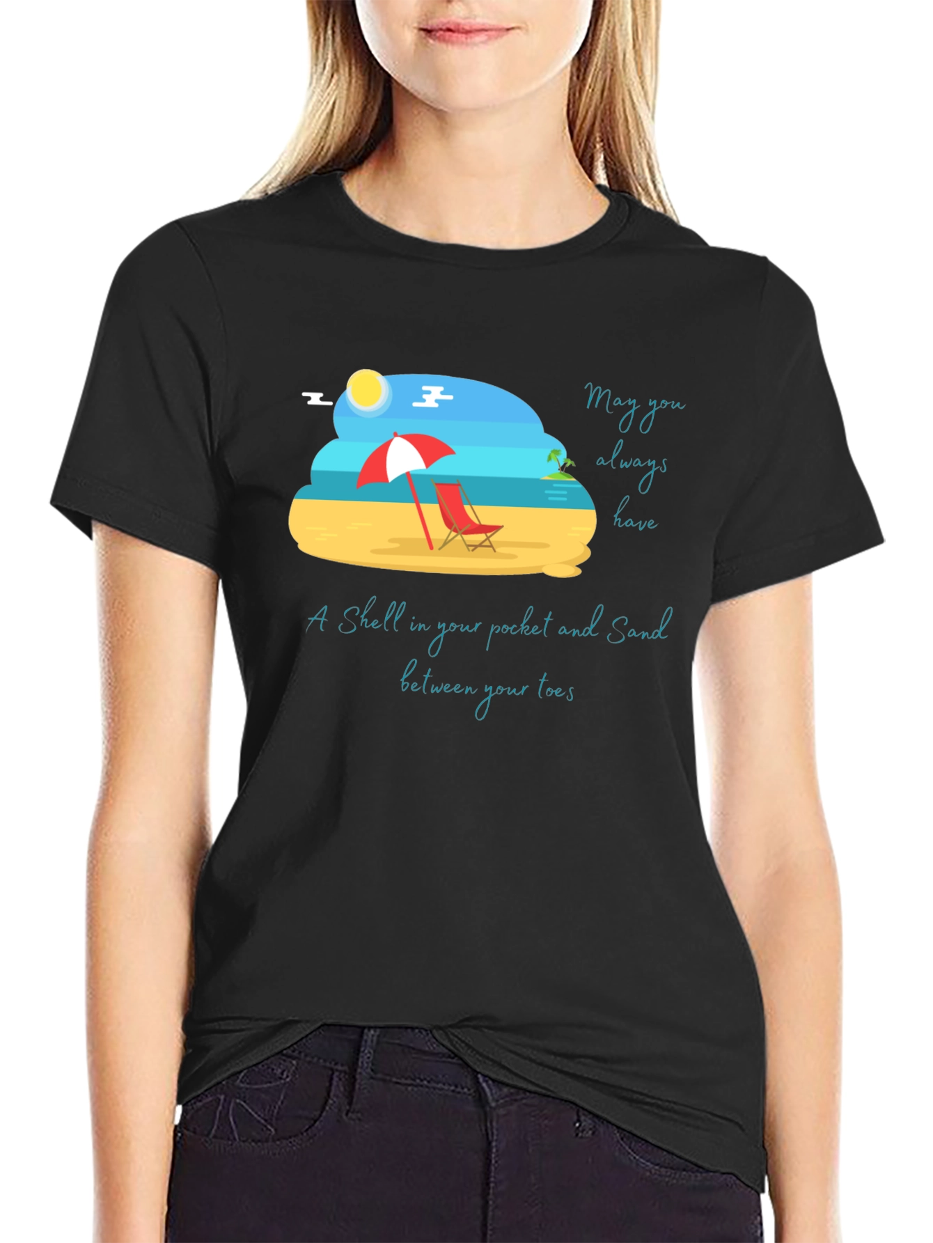 Beach Vibes Graphic Tee - Sand & Shells