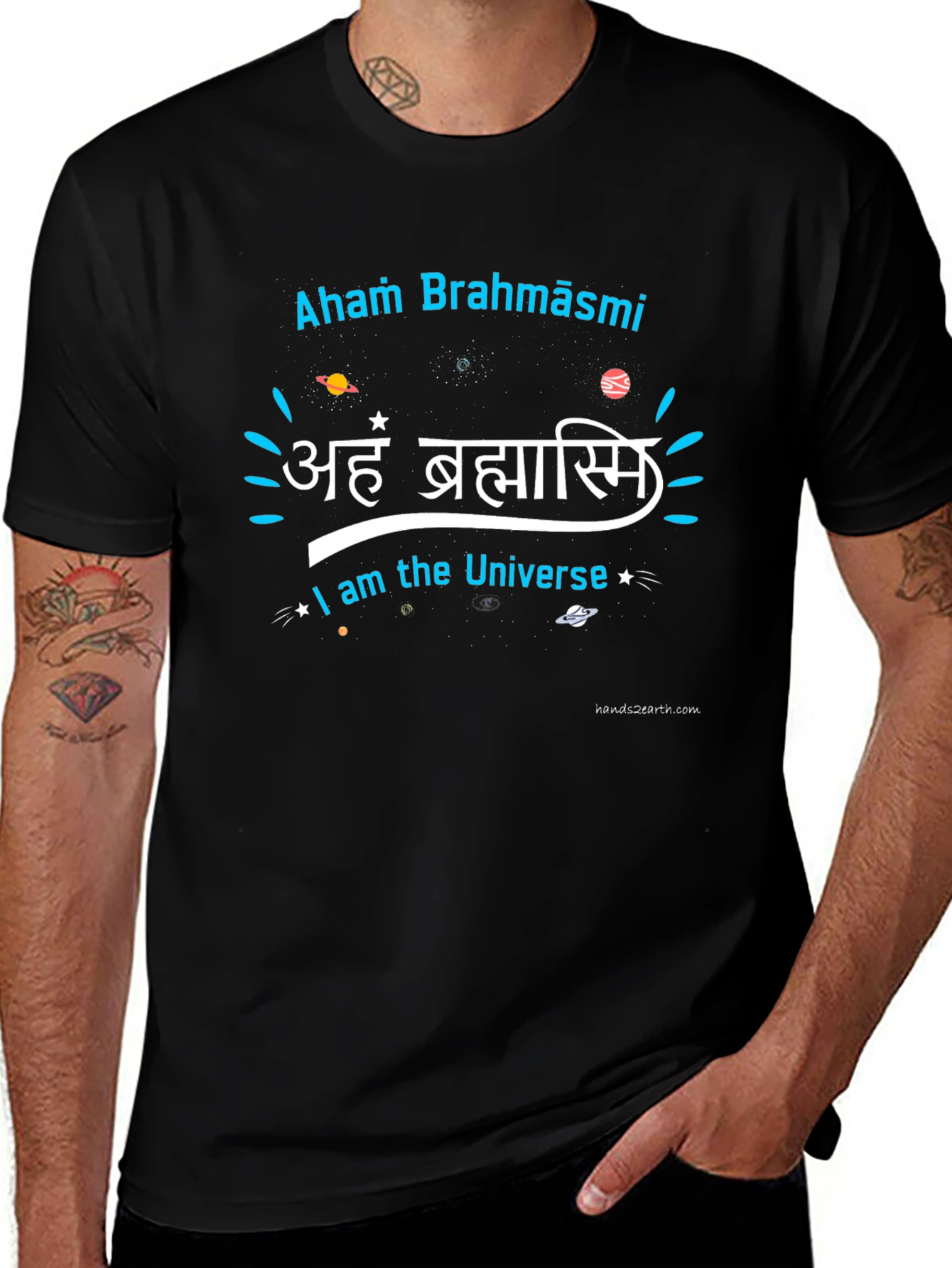 Aham Brahmāsmi Universe Black Graphic T-Shirt