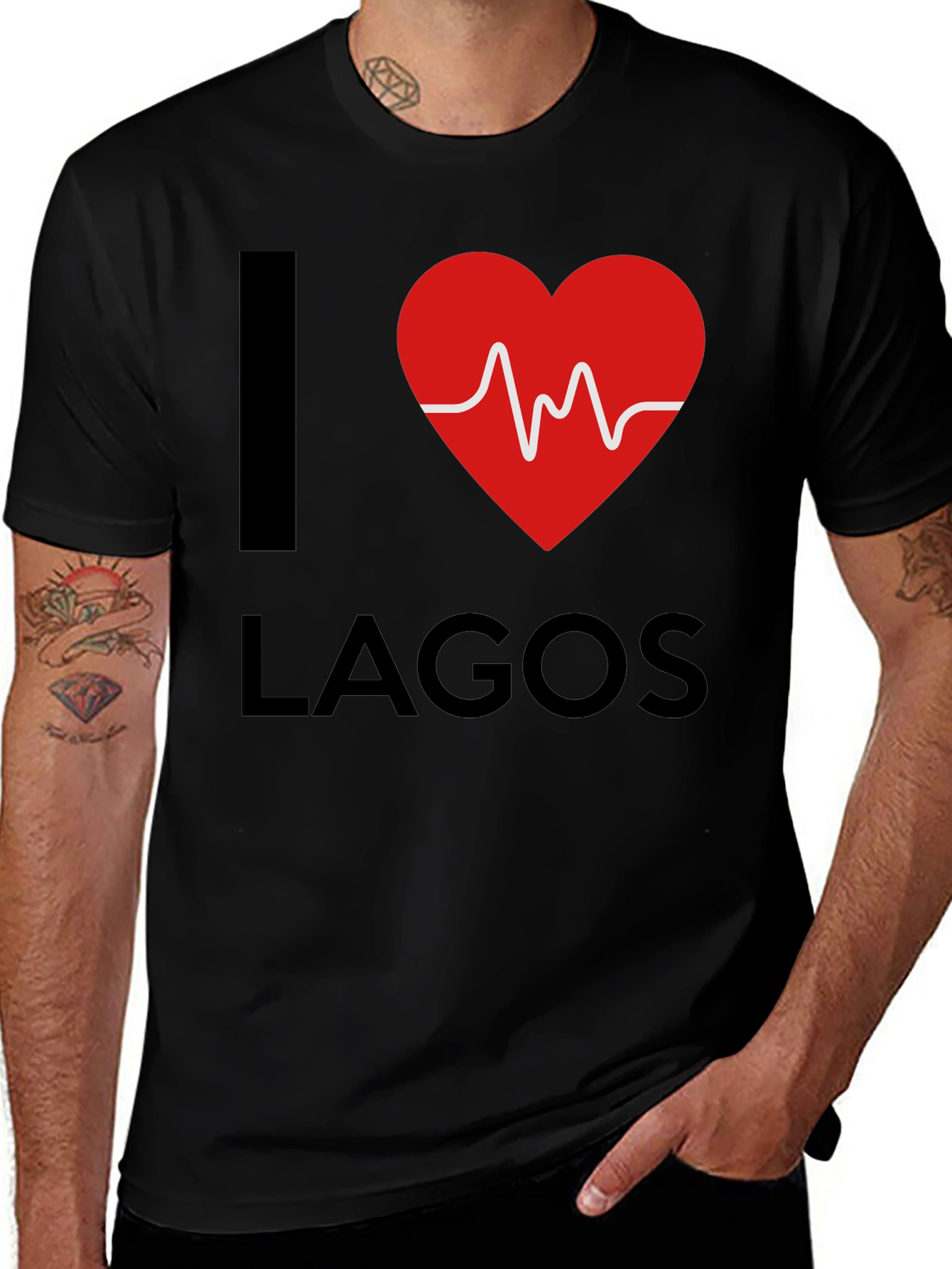 I Heart Lagos Graphic Tee - Stylish Black T-Shirt