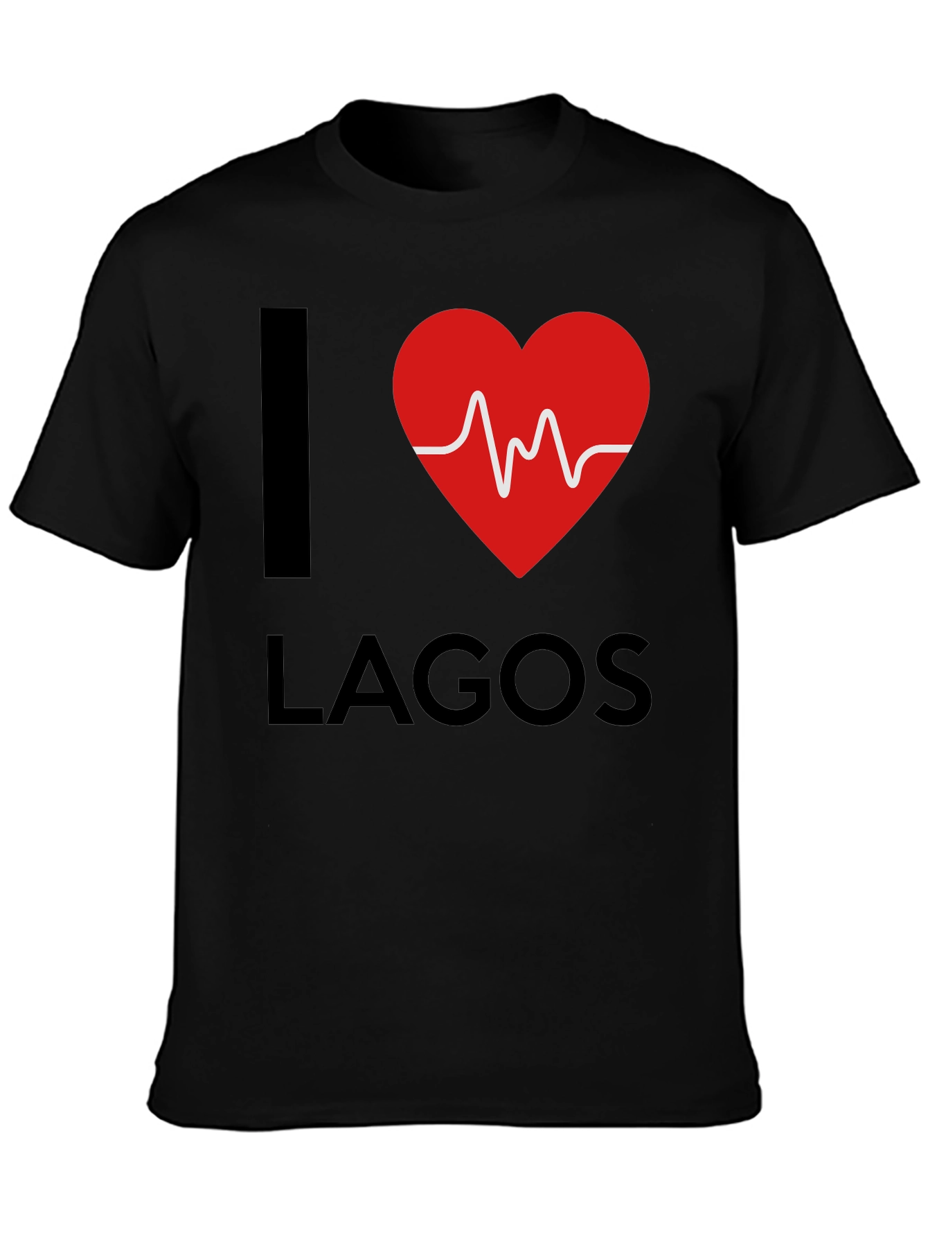 I Heart Lagos Graphic Tee - Stylish Black T-Shirt