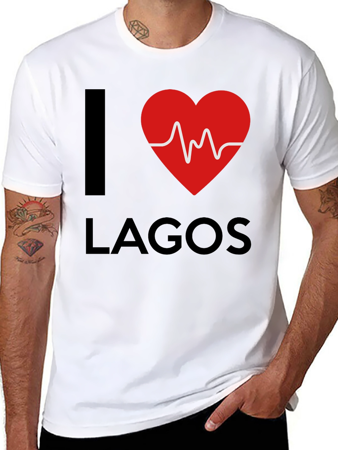 I Heart Lagos Graphic Tee - Stylish Black T-Shirt