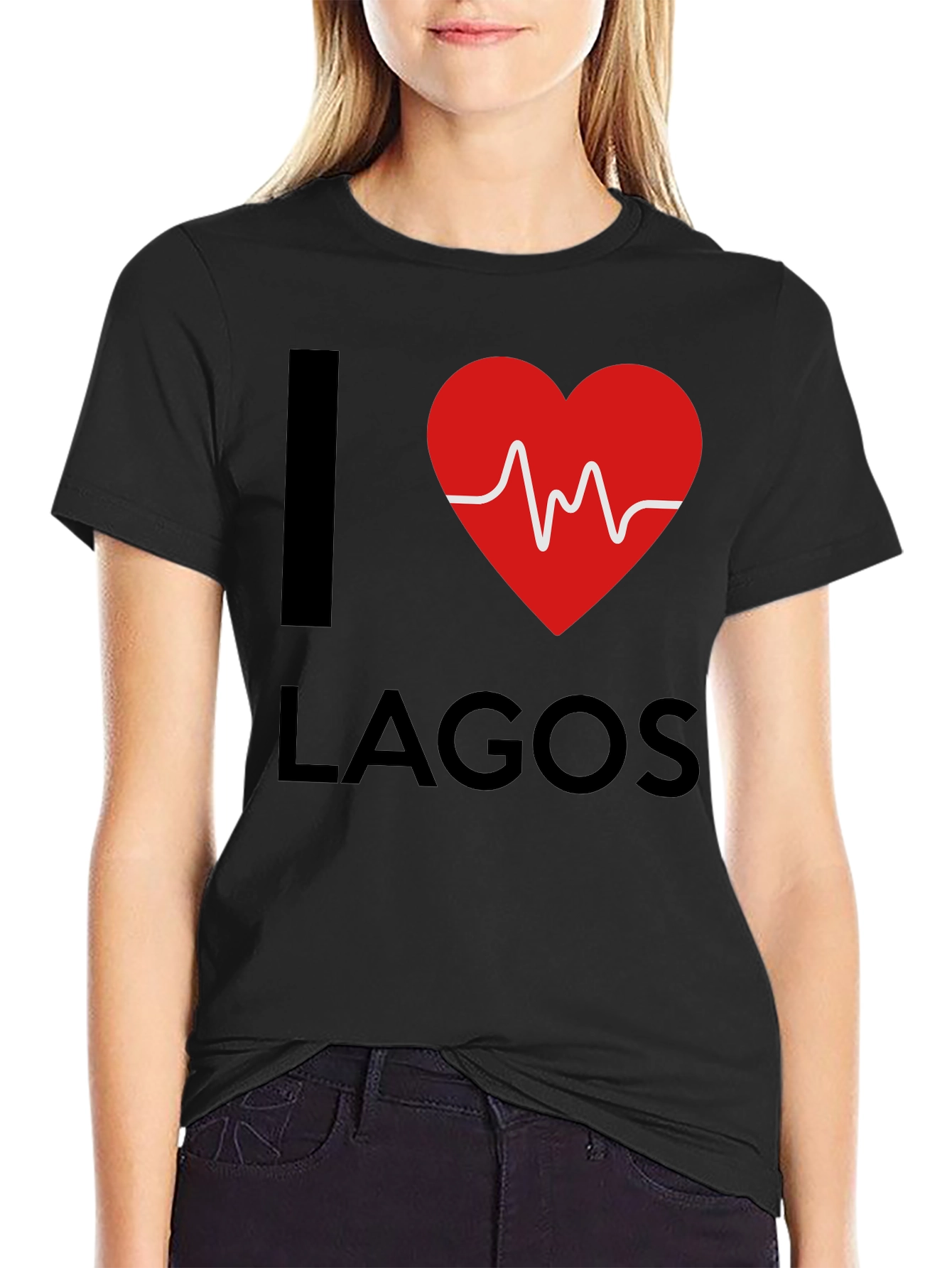 I Heart Lagos Graphic Tee - Stylish Black T-Shirt