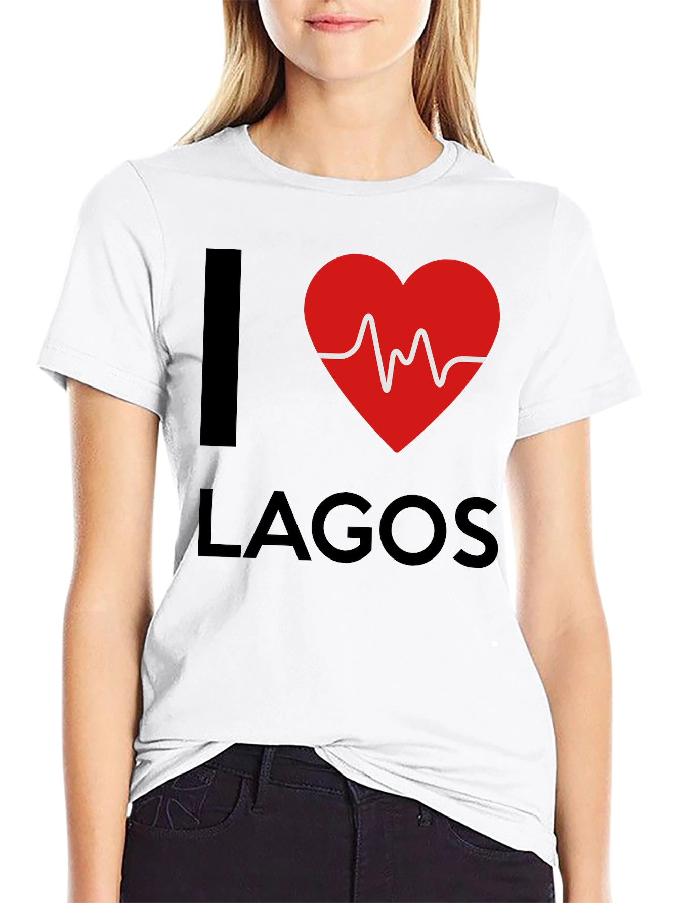 I Heart Lagos Graphic Tee - Stylish Black T-Shirt