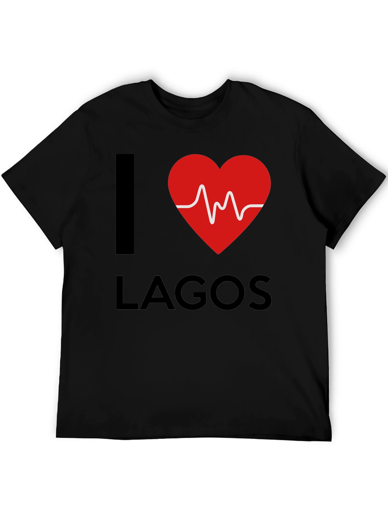 I Heart Lagos Graphic Tee - Stylish Black T-Shirt