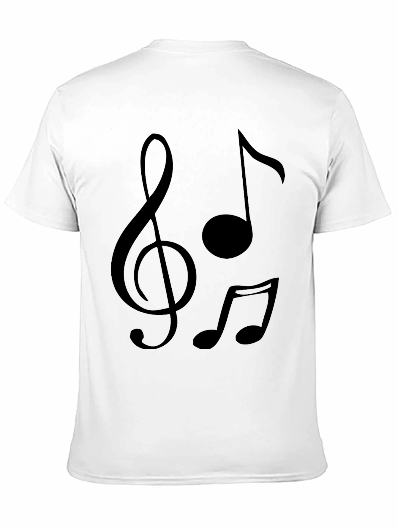 Musical Notes Graphic T-Shirt - Black Crew Neck Tee