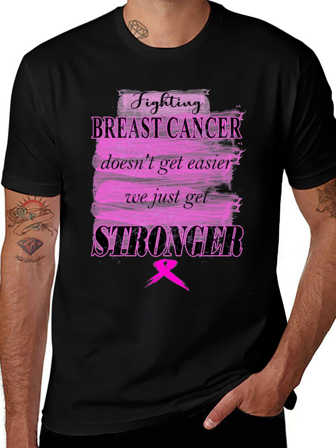Breast Cancer Awareness T-Shirt - Fighting Stronger