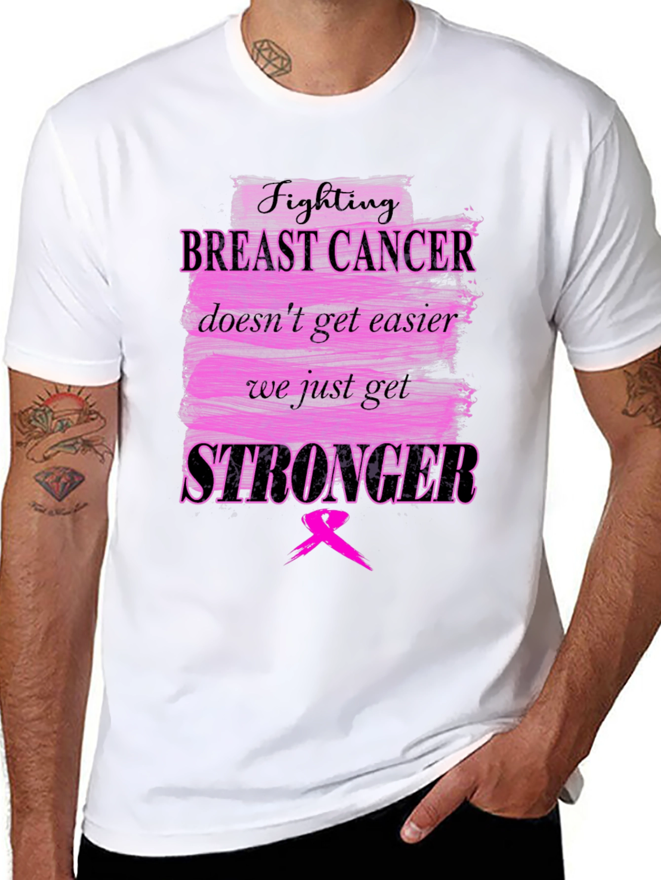 Breast Cancer Awareness T-Shirt - Fighting Stronger