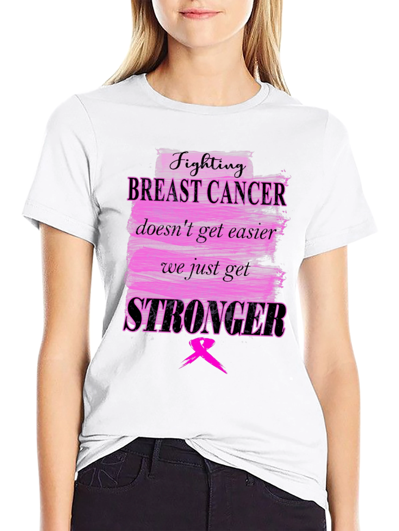 Breast Cancer Awareness T-Shirt - Fighting Stronger