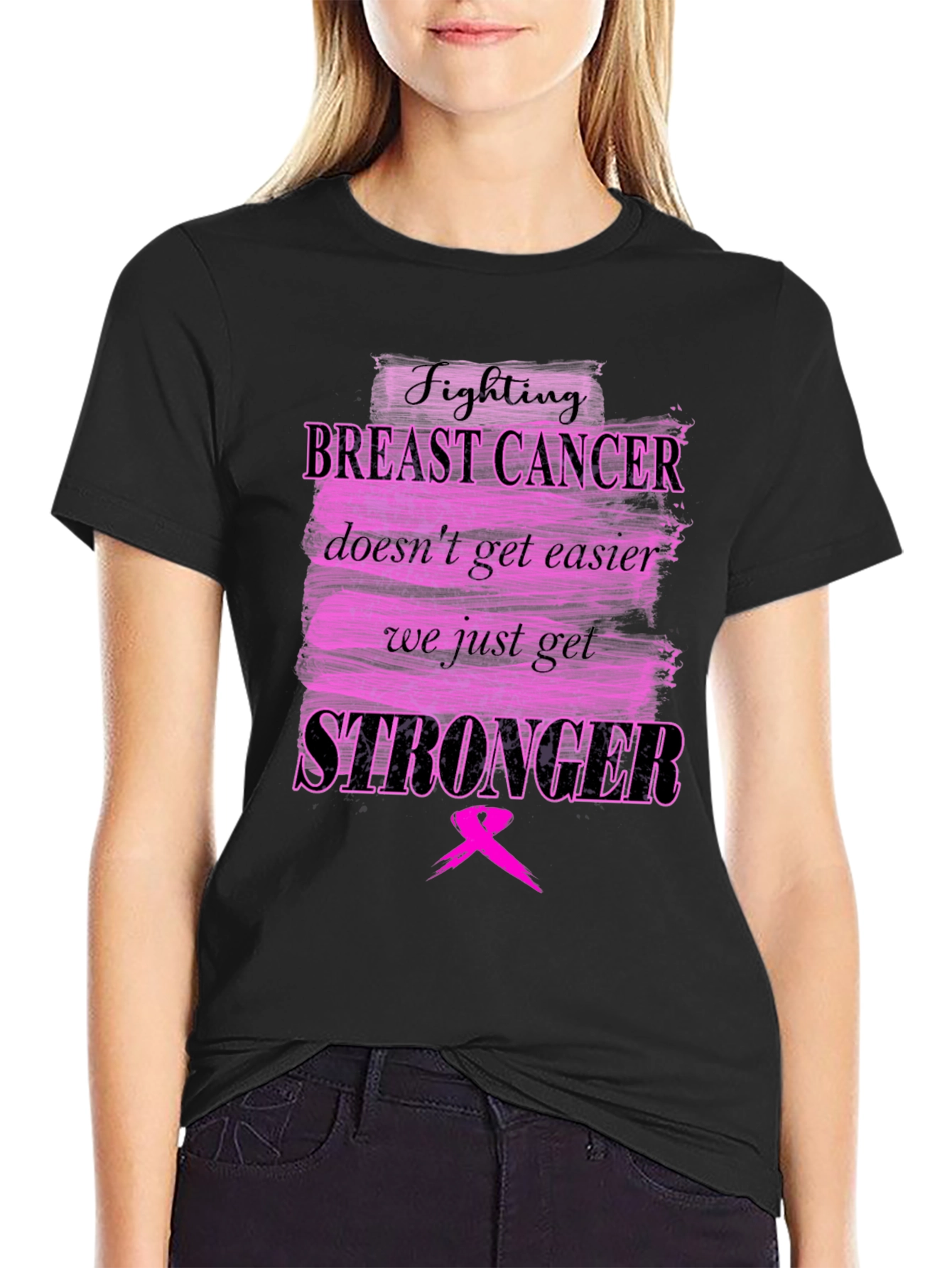 Breast Cancer Awareness T-Shirt - Fighting Stronger