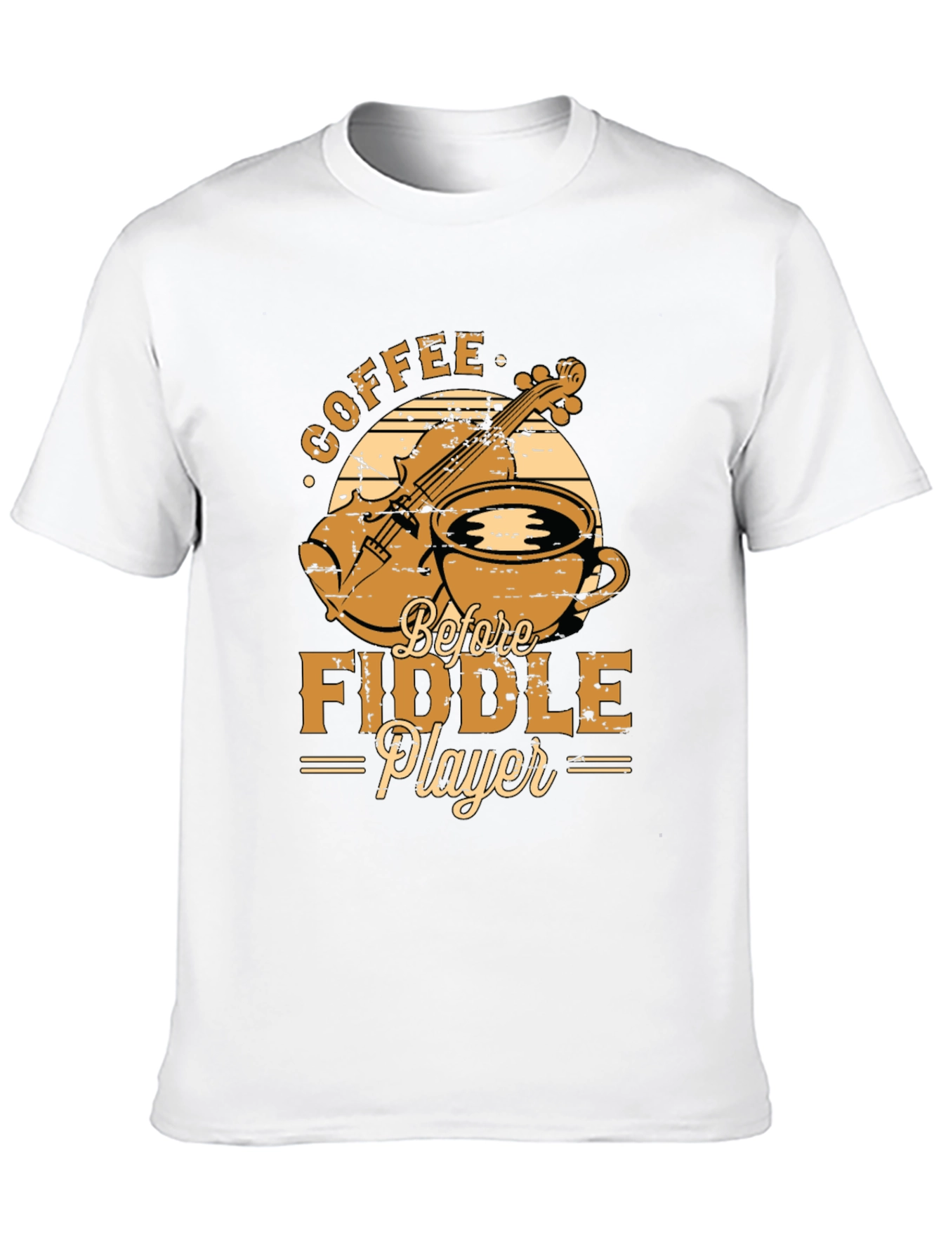 Coffee Before Fiddle Player Black T-Shirt
