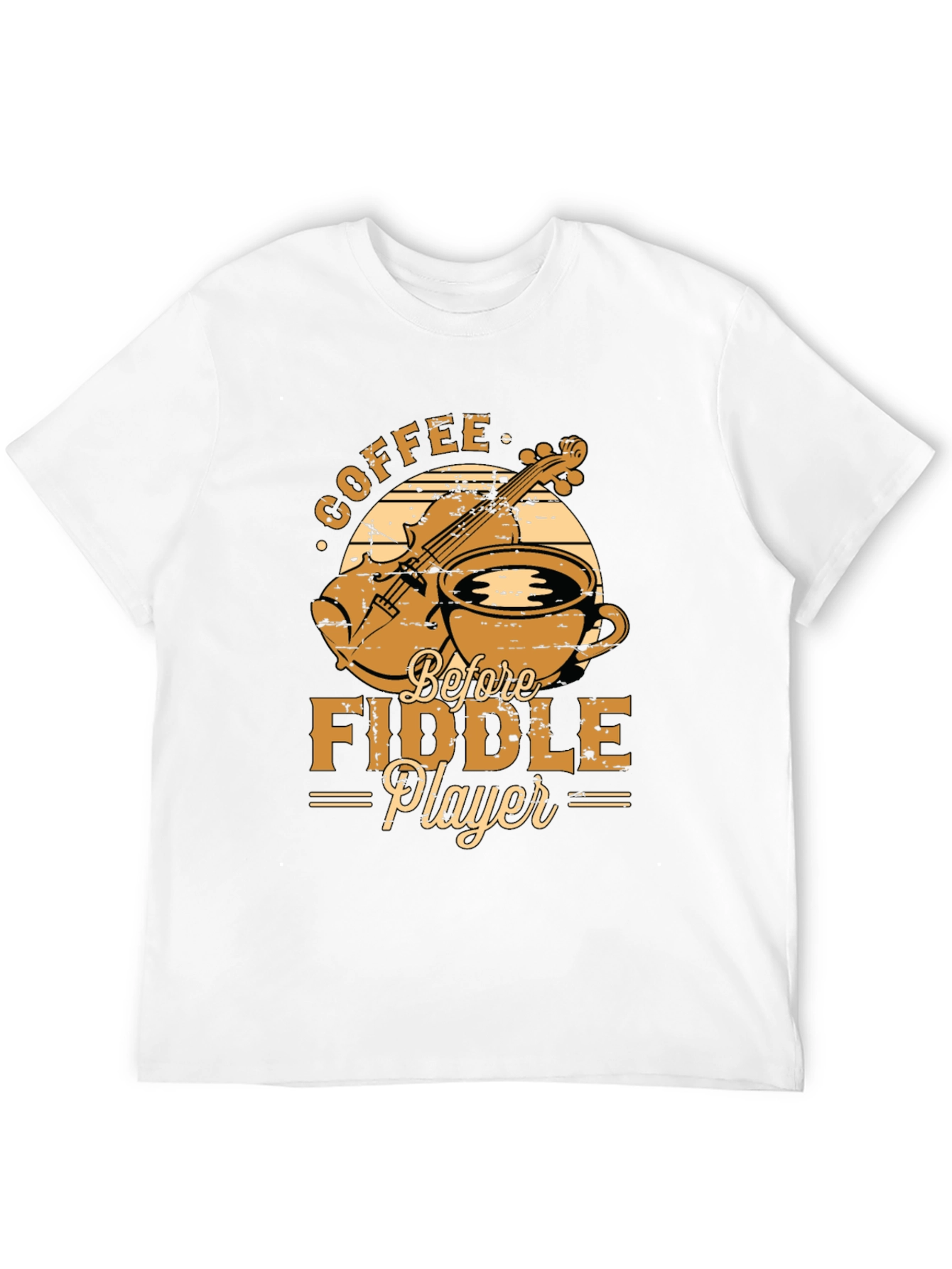 Coffee Before Fiddle Player Black T-Shirt