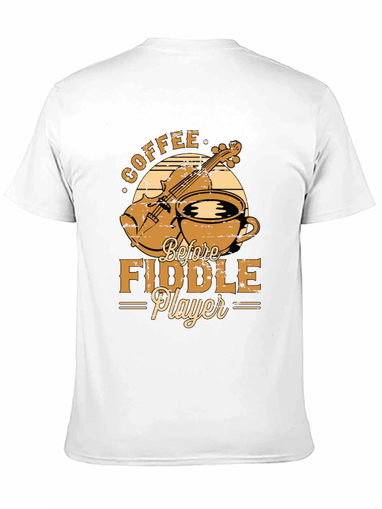 Coffee Before Fiddle Player Black T-Shirt