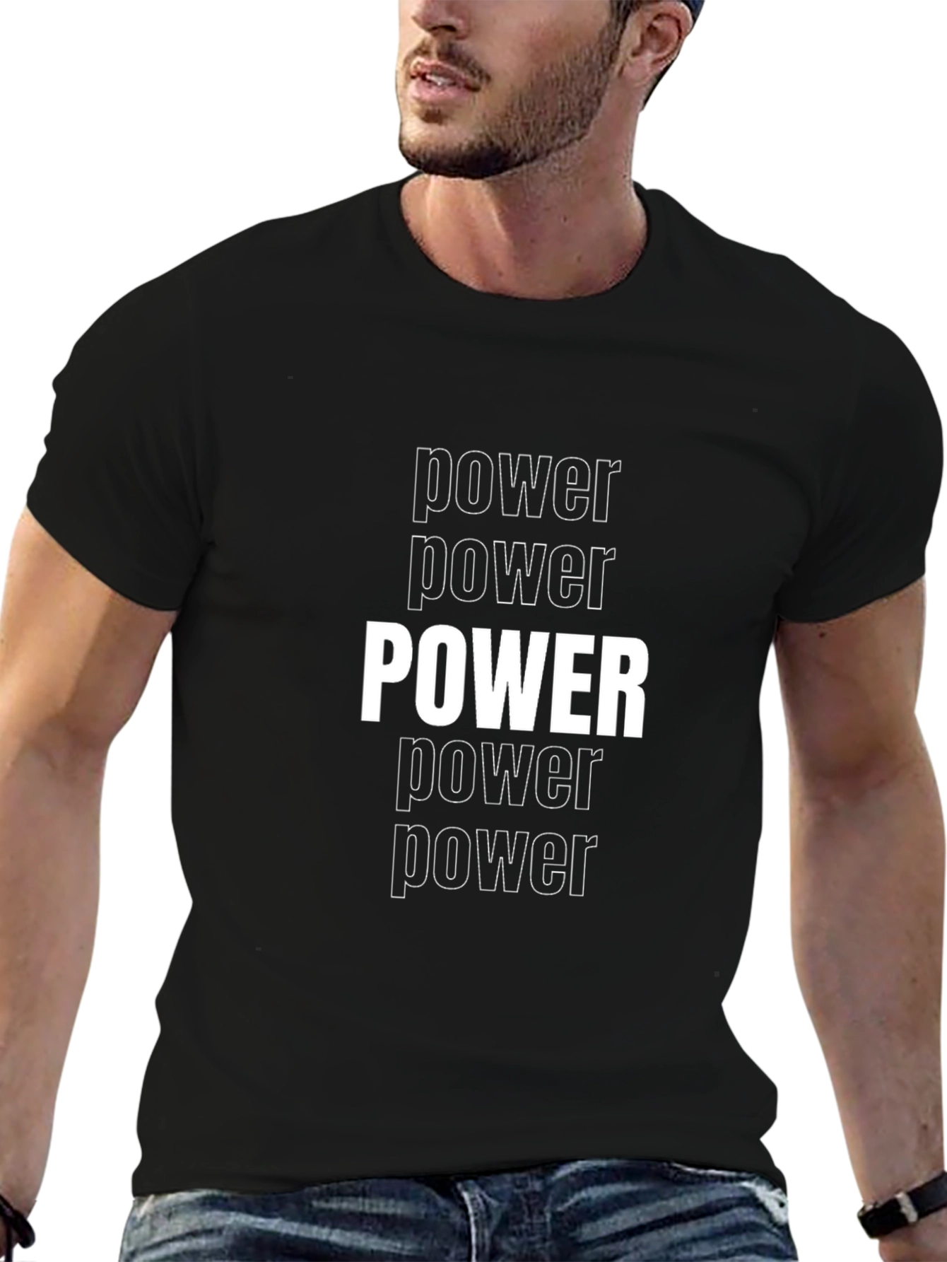 Power Graphic Tee - Bold & Stylish Black T-Shirt