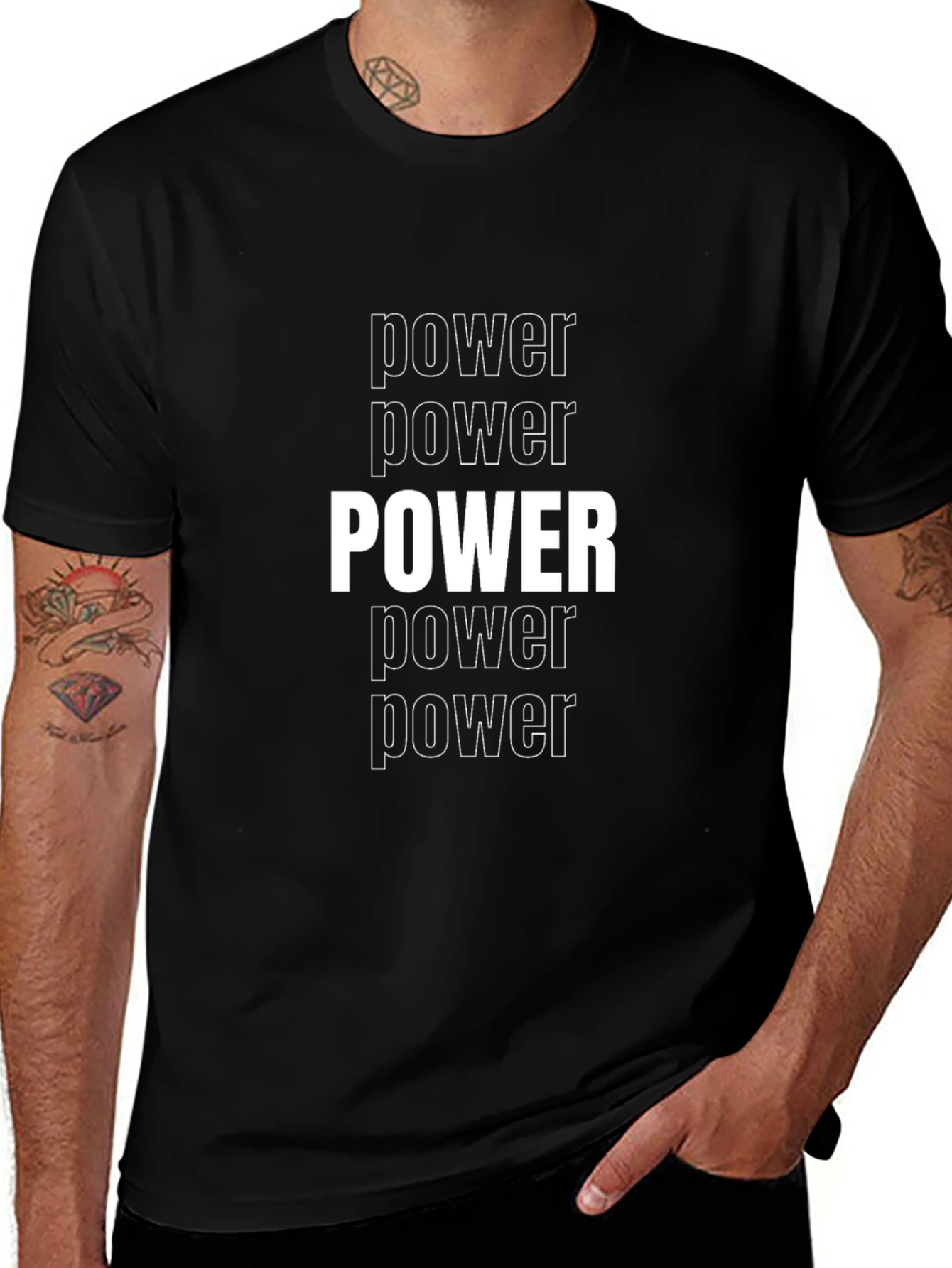 Power Graphic Tee - Bold & Stylish Black T-Shirt