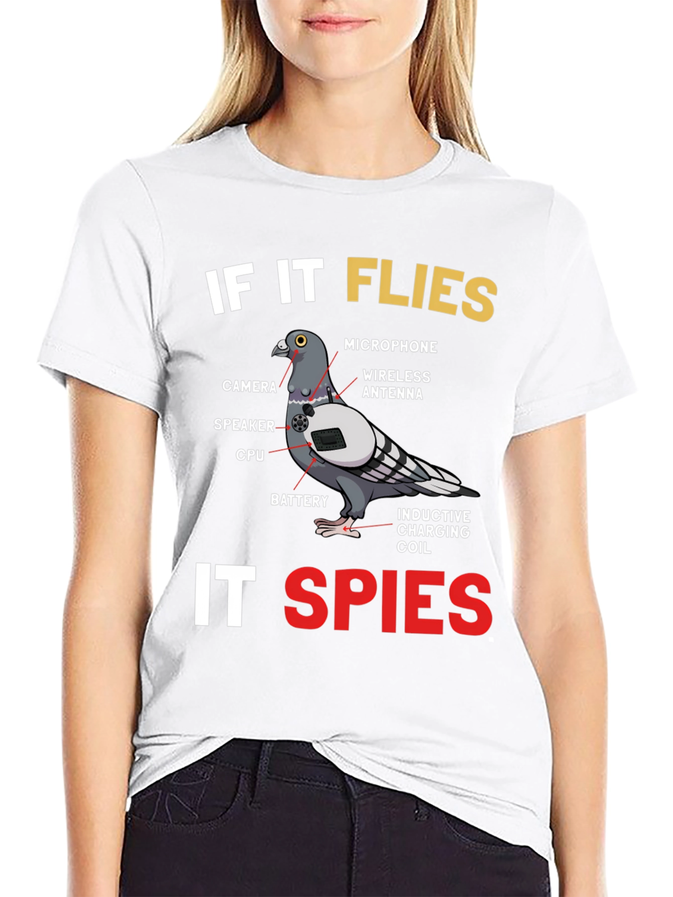 If It Flies It Spies Pigeon T-Shirt