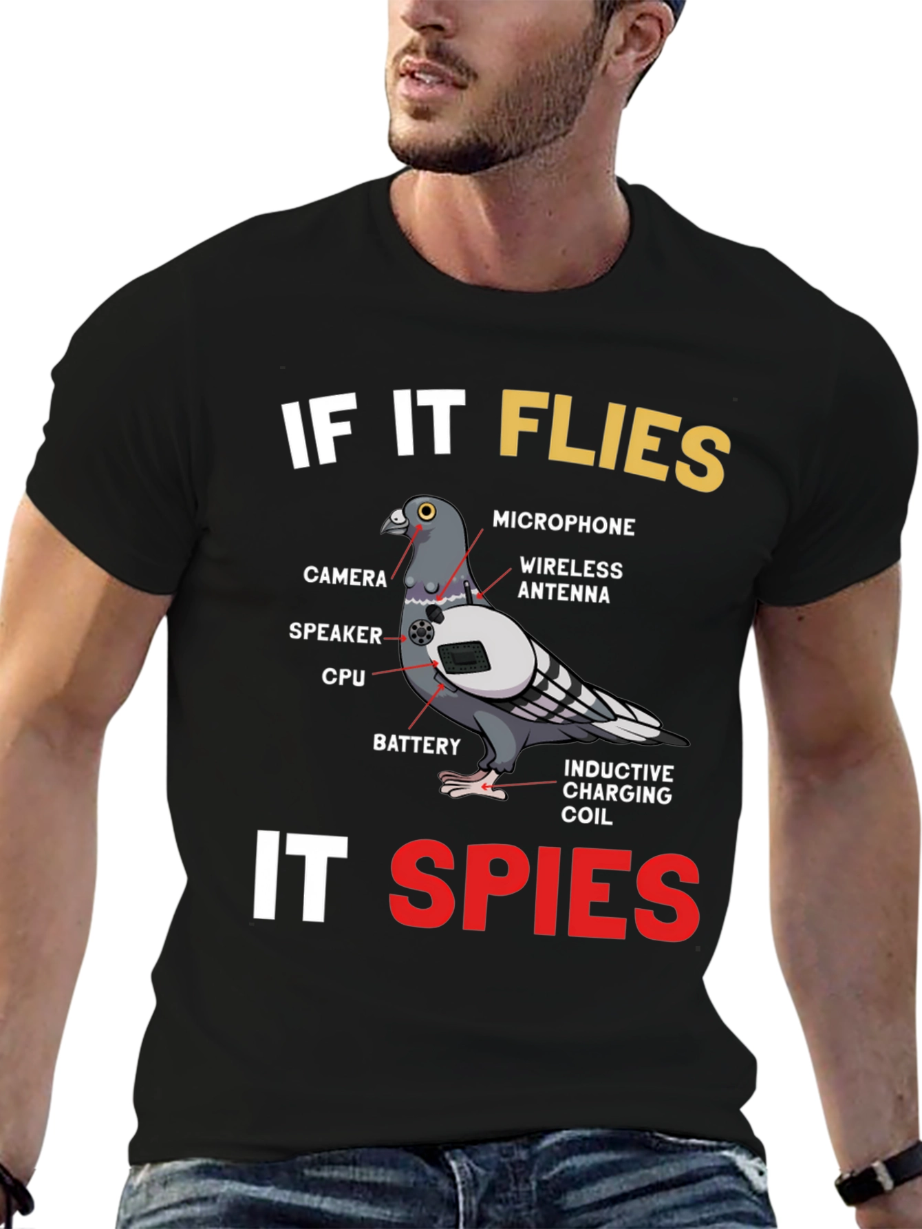 If It Flies It Spies Pigeon T-Shirt
