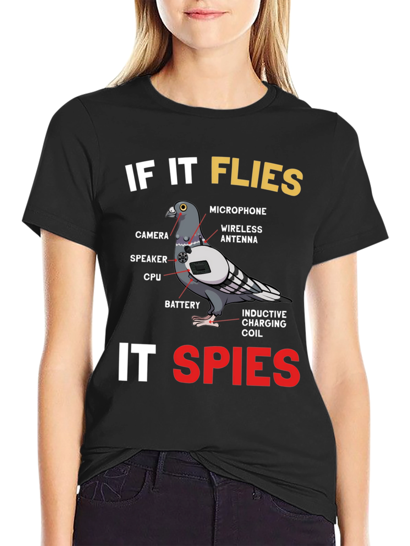 If It Flies It Spies Pigeon T-Shirt