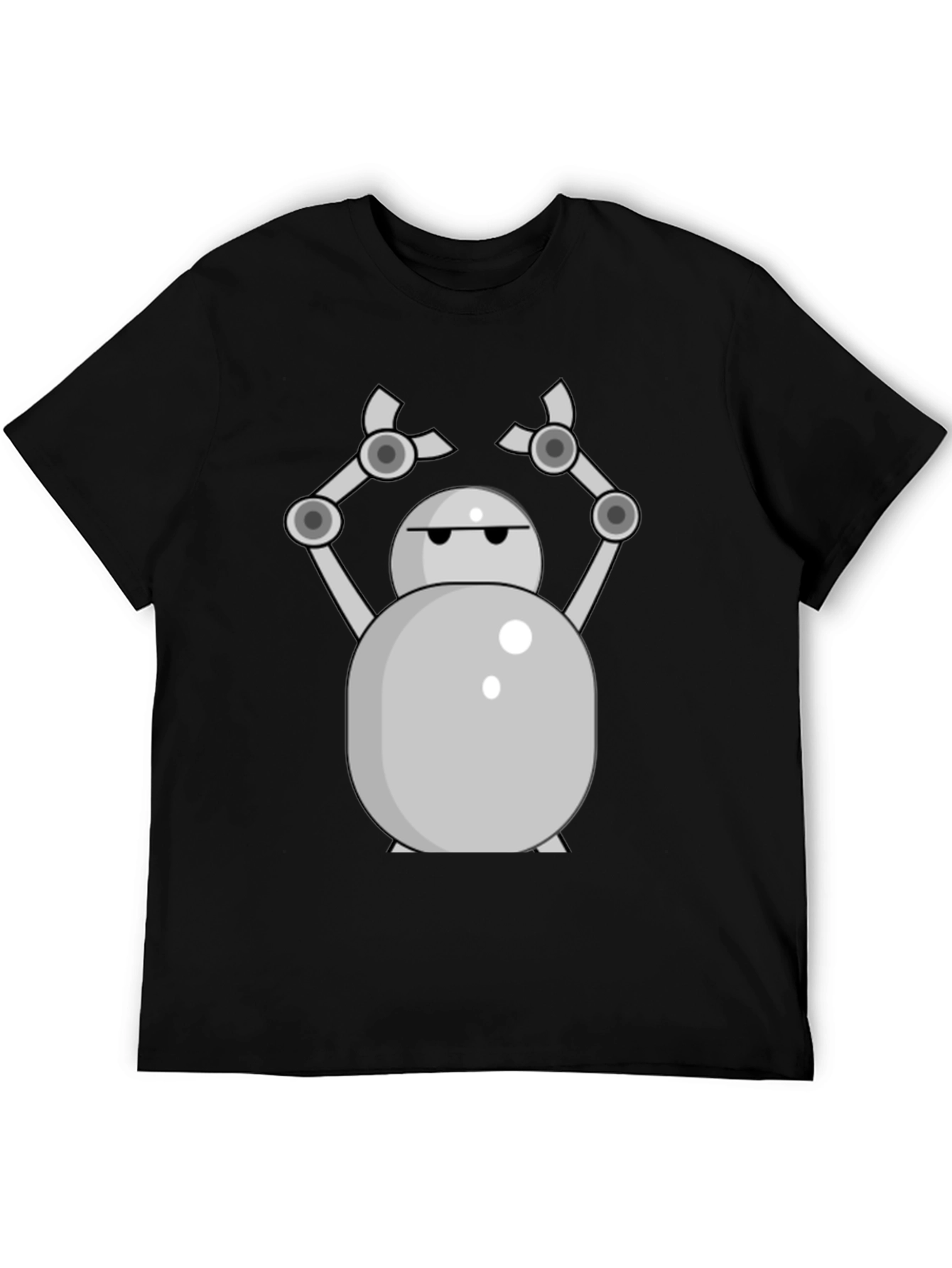 Cool Robot Graphic T-Shirt - Black