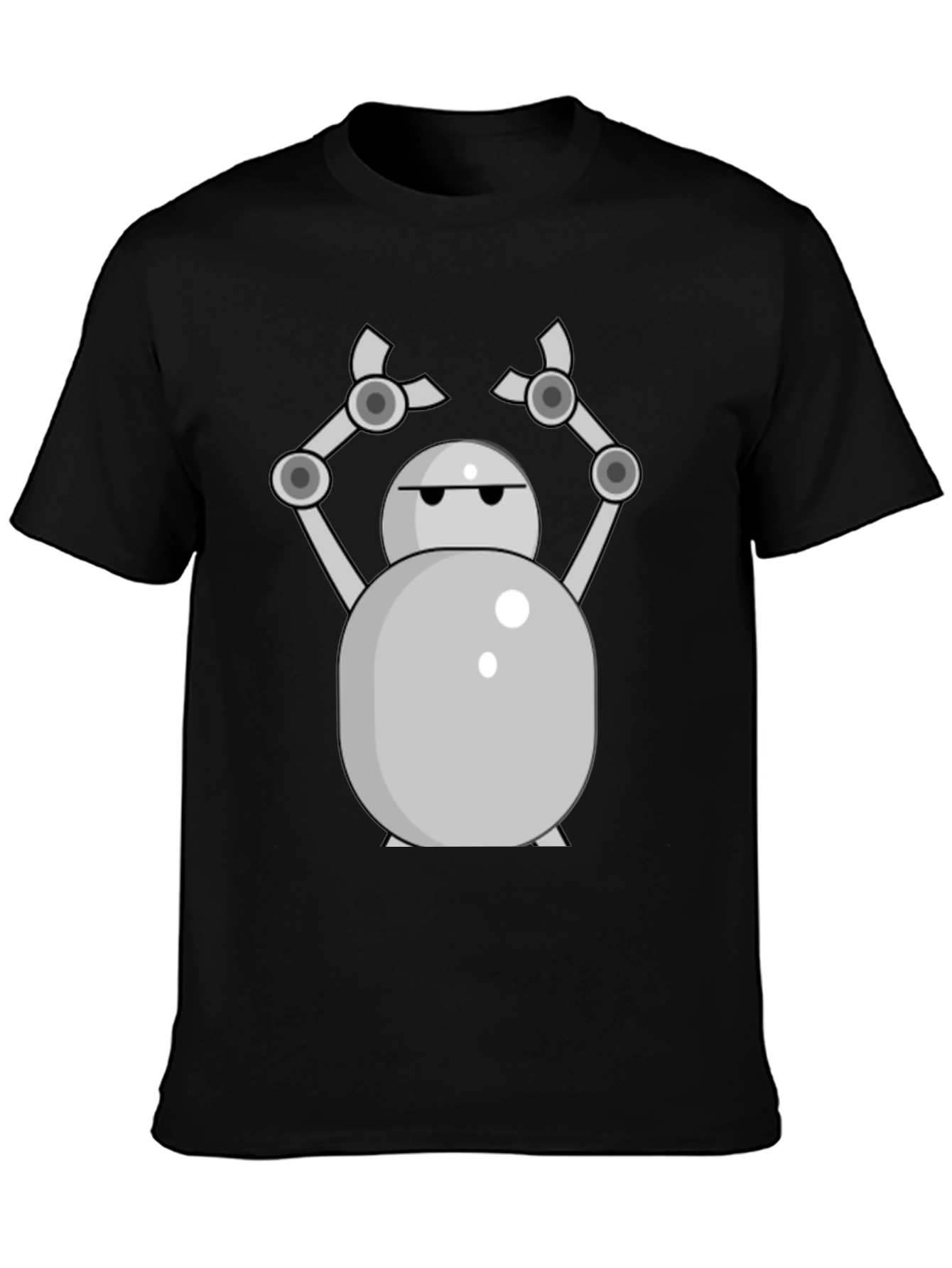 Cool Robot Graphic T-Shirt - Black