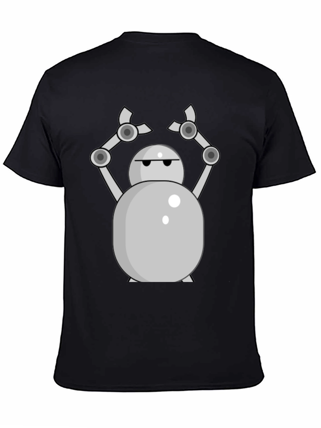 Cool Robot Graphic T-Shirt - Black