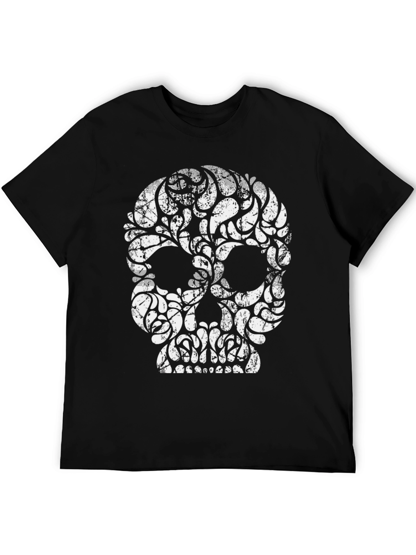 Skull Graphic Print Tee - Modern Edgy Design