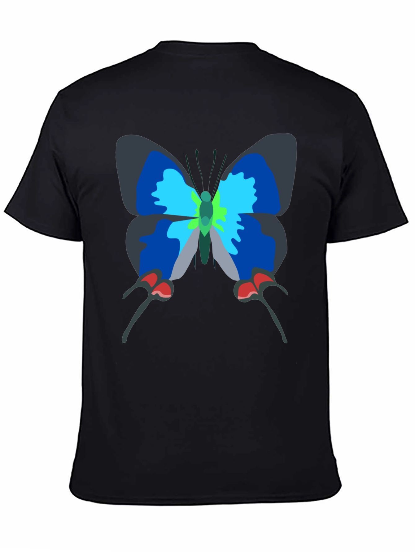 Butterfly Graphic Tee - Casual Black T-Shirt