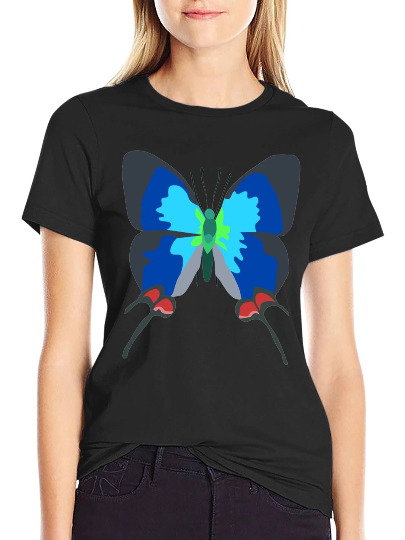 Butterfly Graphic Tee - Casual Black T-Shirt