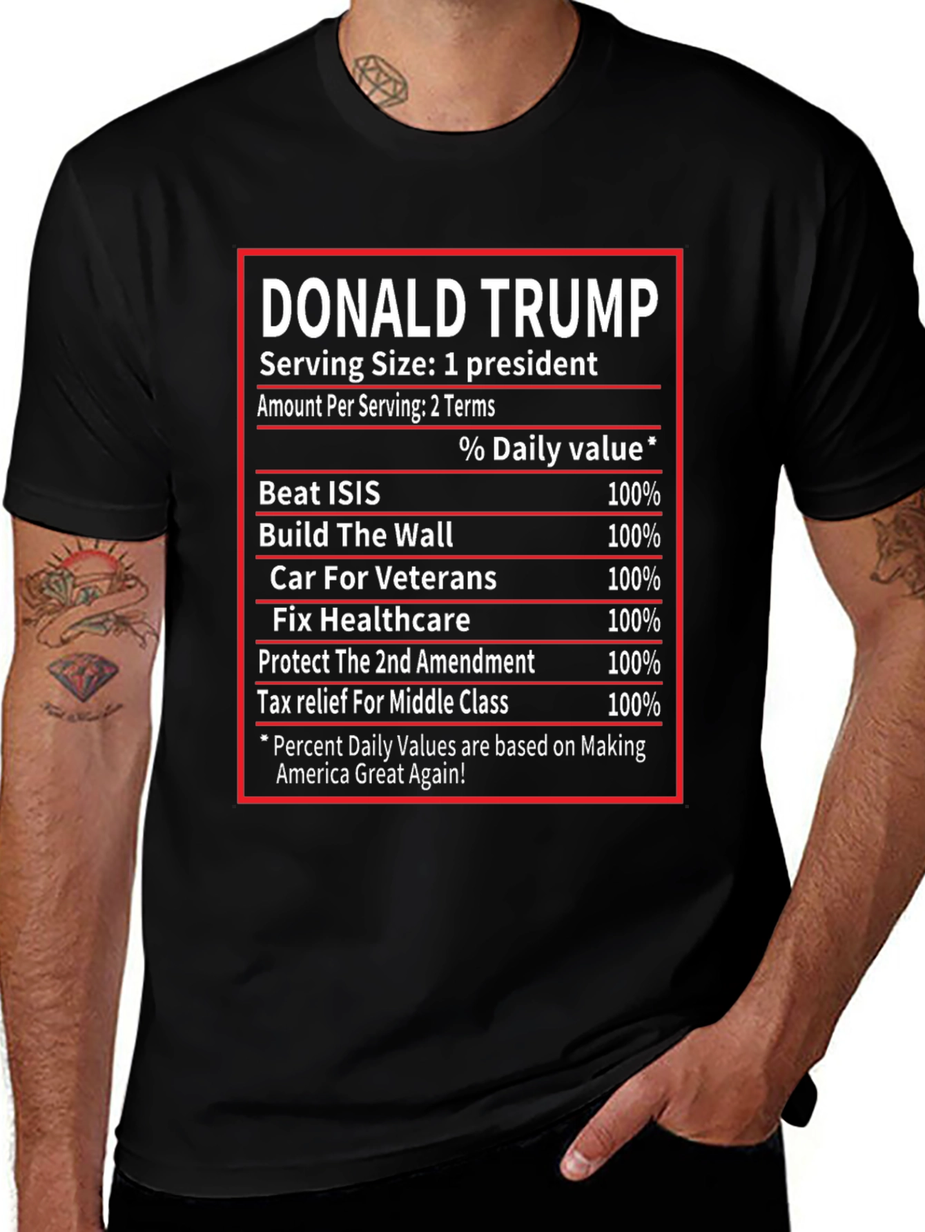 Donald Trump Nutrition Facts T-Shirt