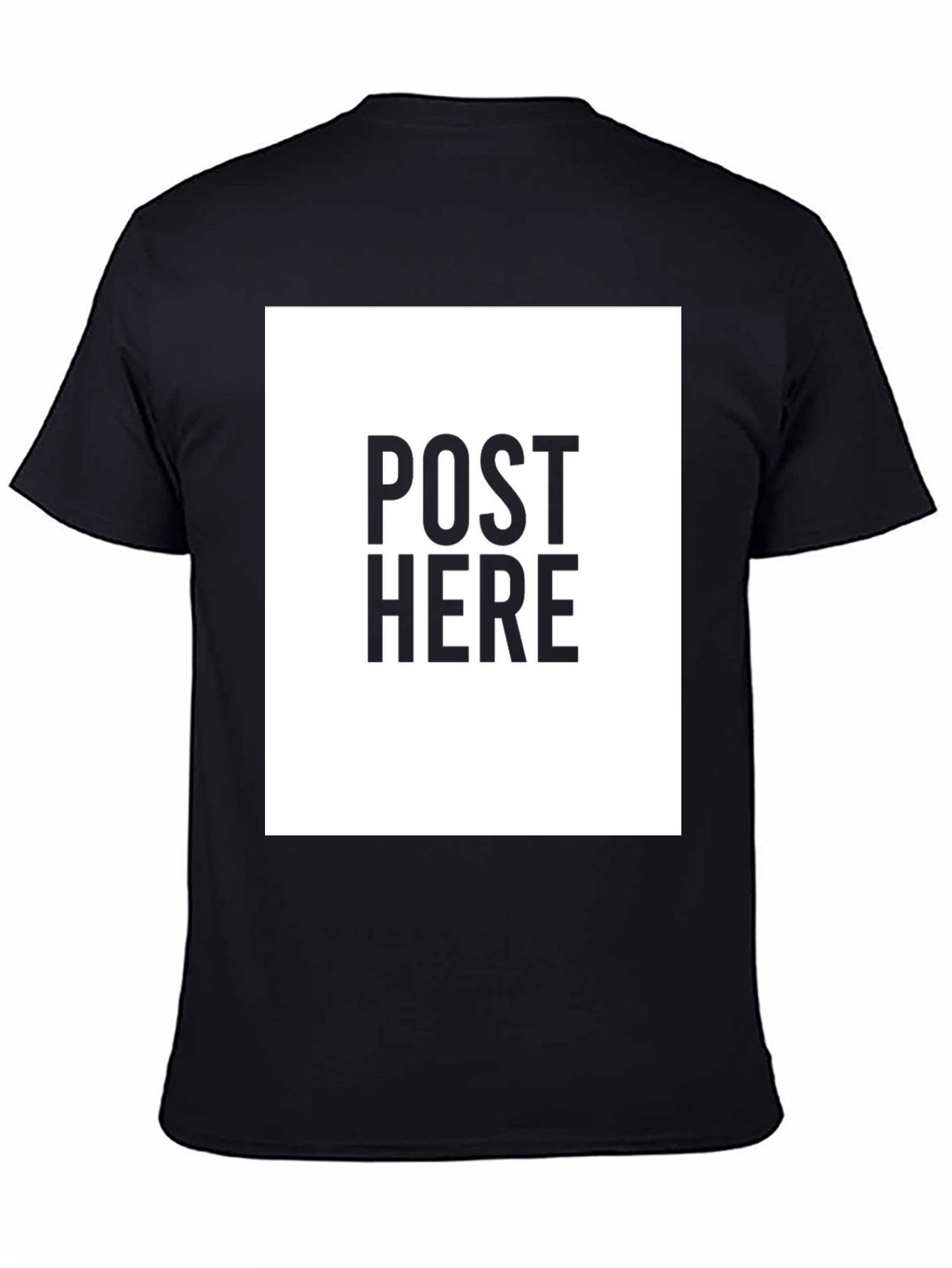 Black Tee: Post Here Graphic Print Casual Wear
