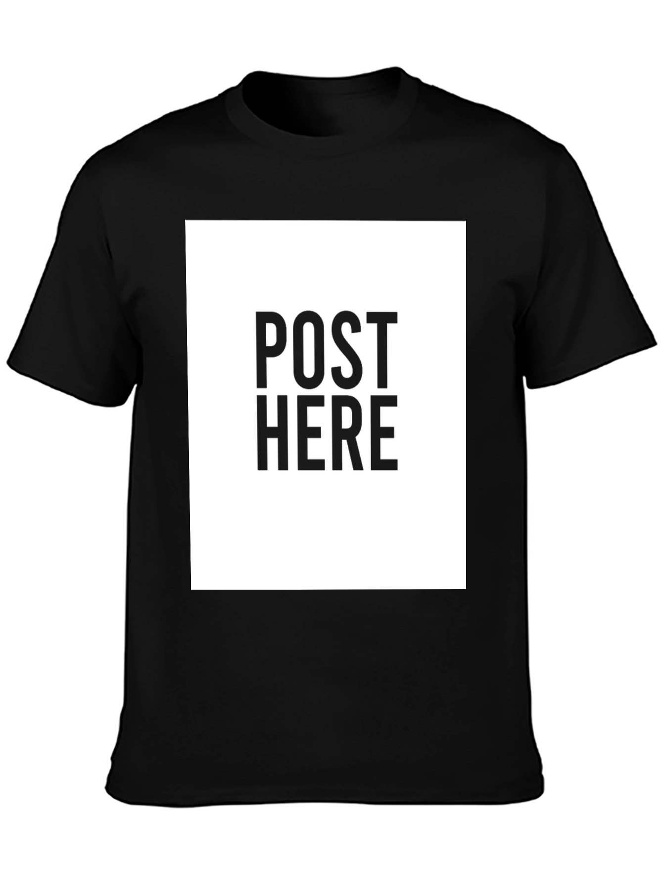 Black Tee: Post Here Graphic Print Casual Wear