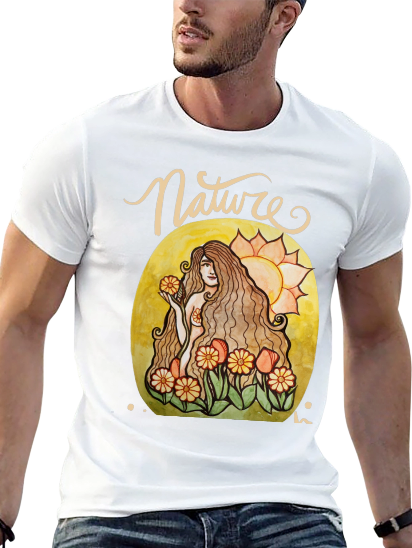Nature Lady Graphic T-Shirt - Artistic Design