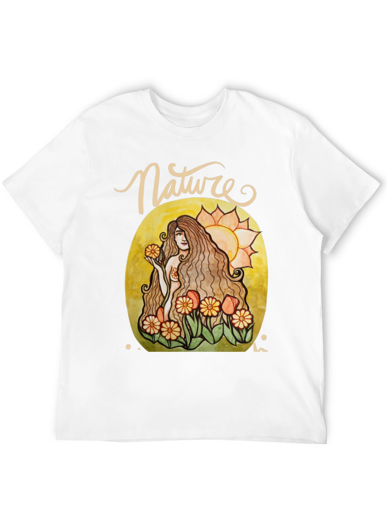 Nature Lady Graphic T-Shirt - Artistic Design