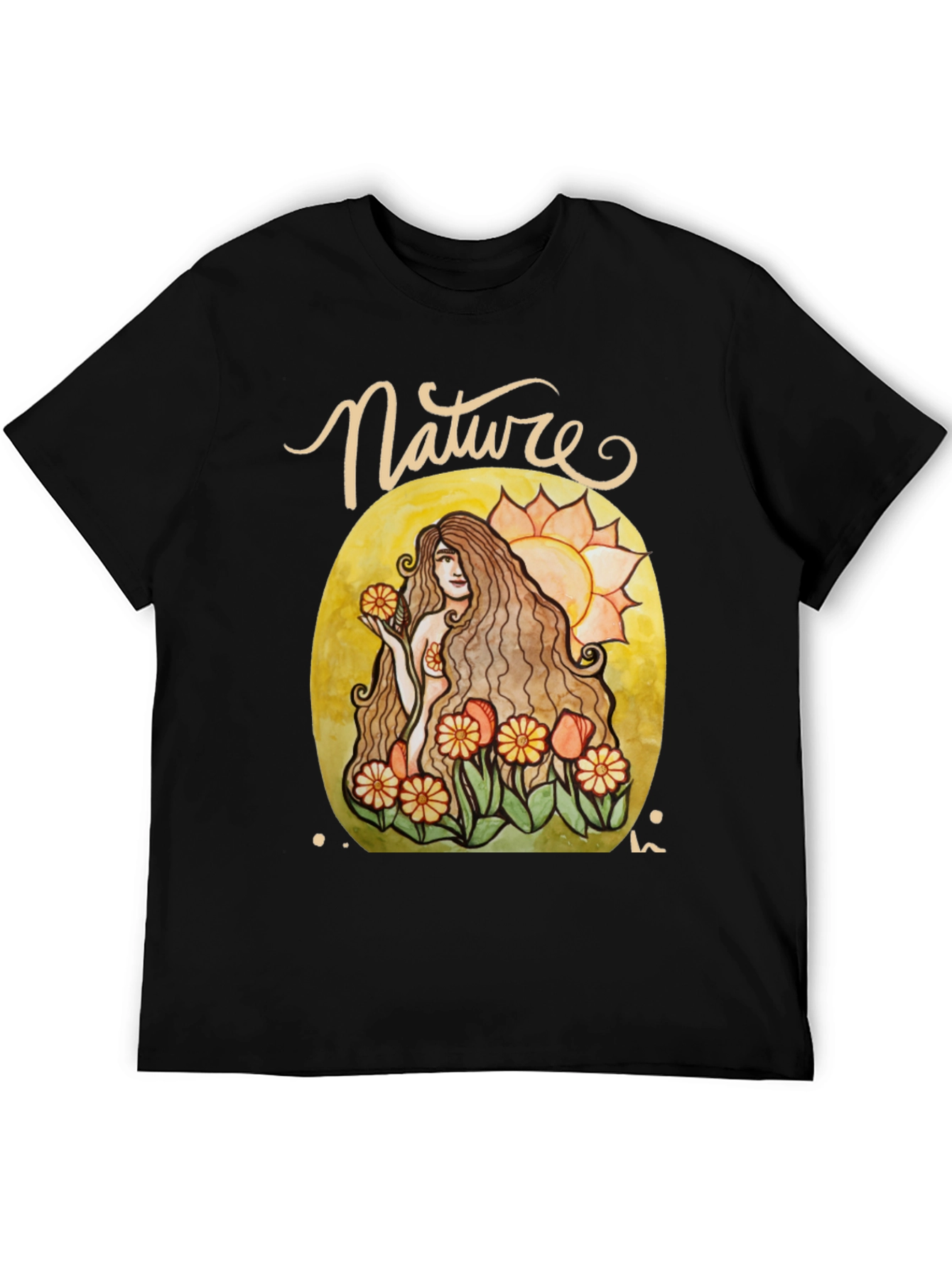Nature Lady Graphic T-Shirt - Artistic Design